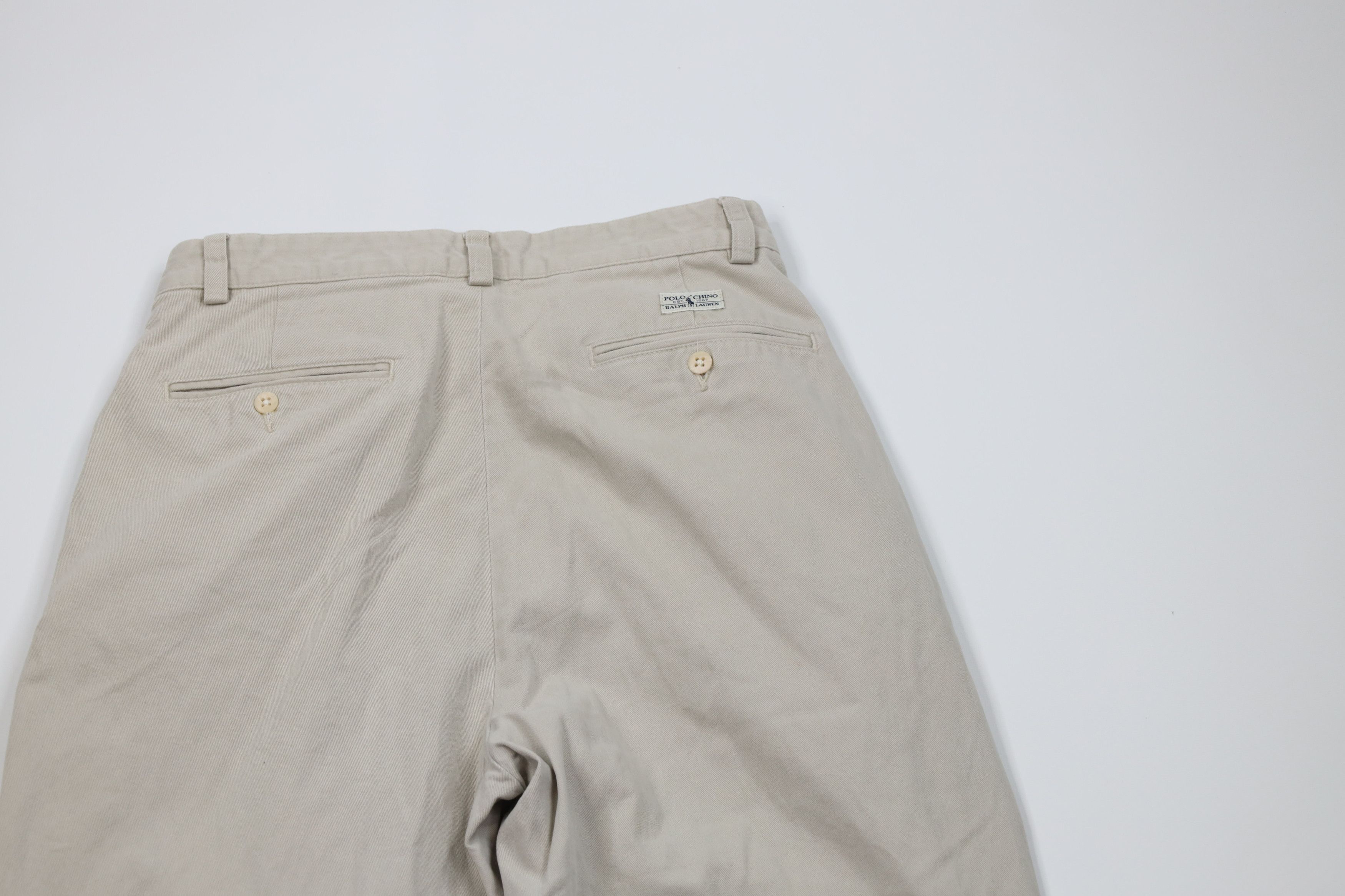 Ralph Lauren Vintage 90s Ralph Lauren Pleated Cuffed Chino Pants Cotton Size US 29 - 9 Thumbnail