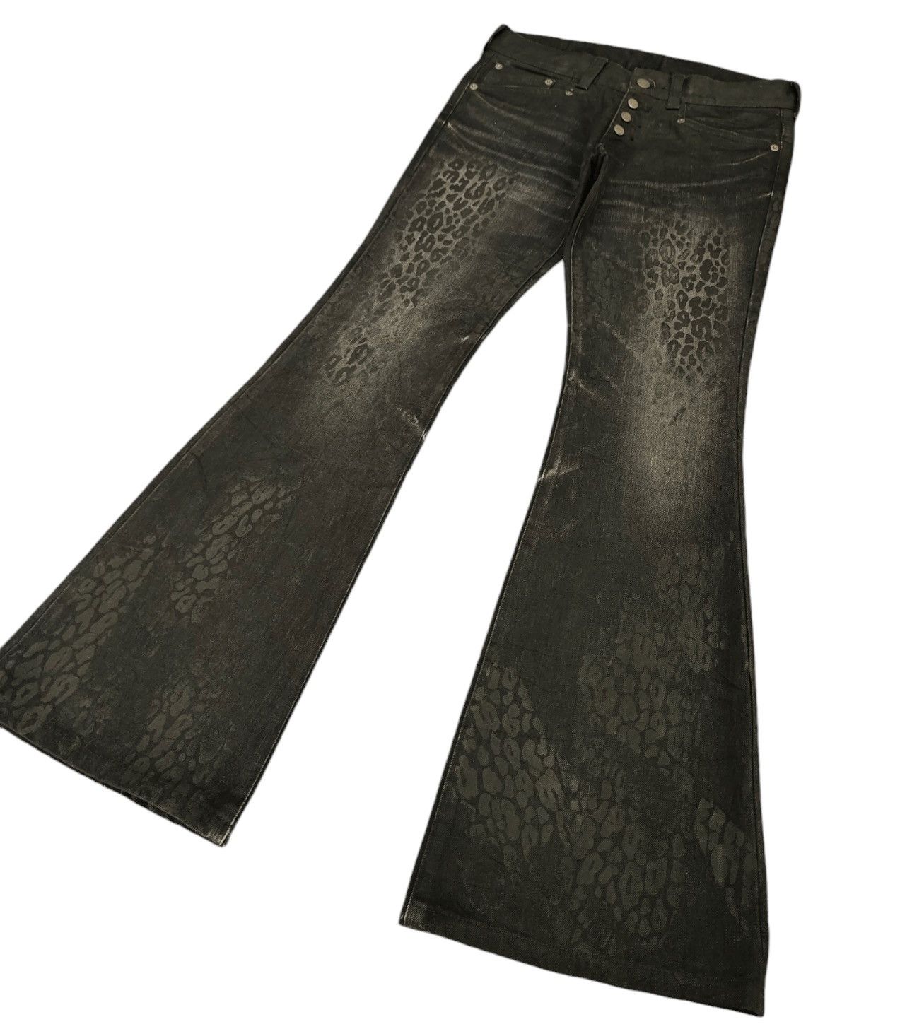 00s tornado mart flare denim leopard