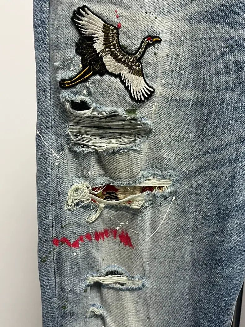 Amiri Amiri Size 32 Crane destroys old splash-ink jeans Size US 32 / EU 48 - 3 Thumbnail