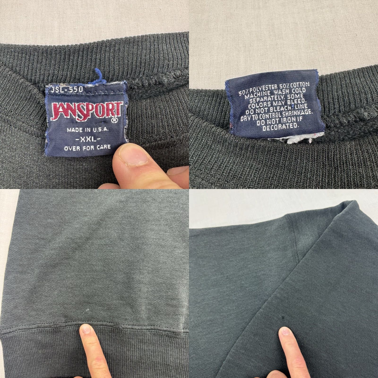 Jansport VINTAGE JanSport Medaille University Alumni Sweatshirt 90s Adult 2XL Black Thrashed Mens Size US XXL / EU 58 / 5 - 8 Thumbnail