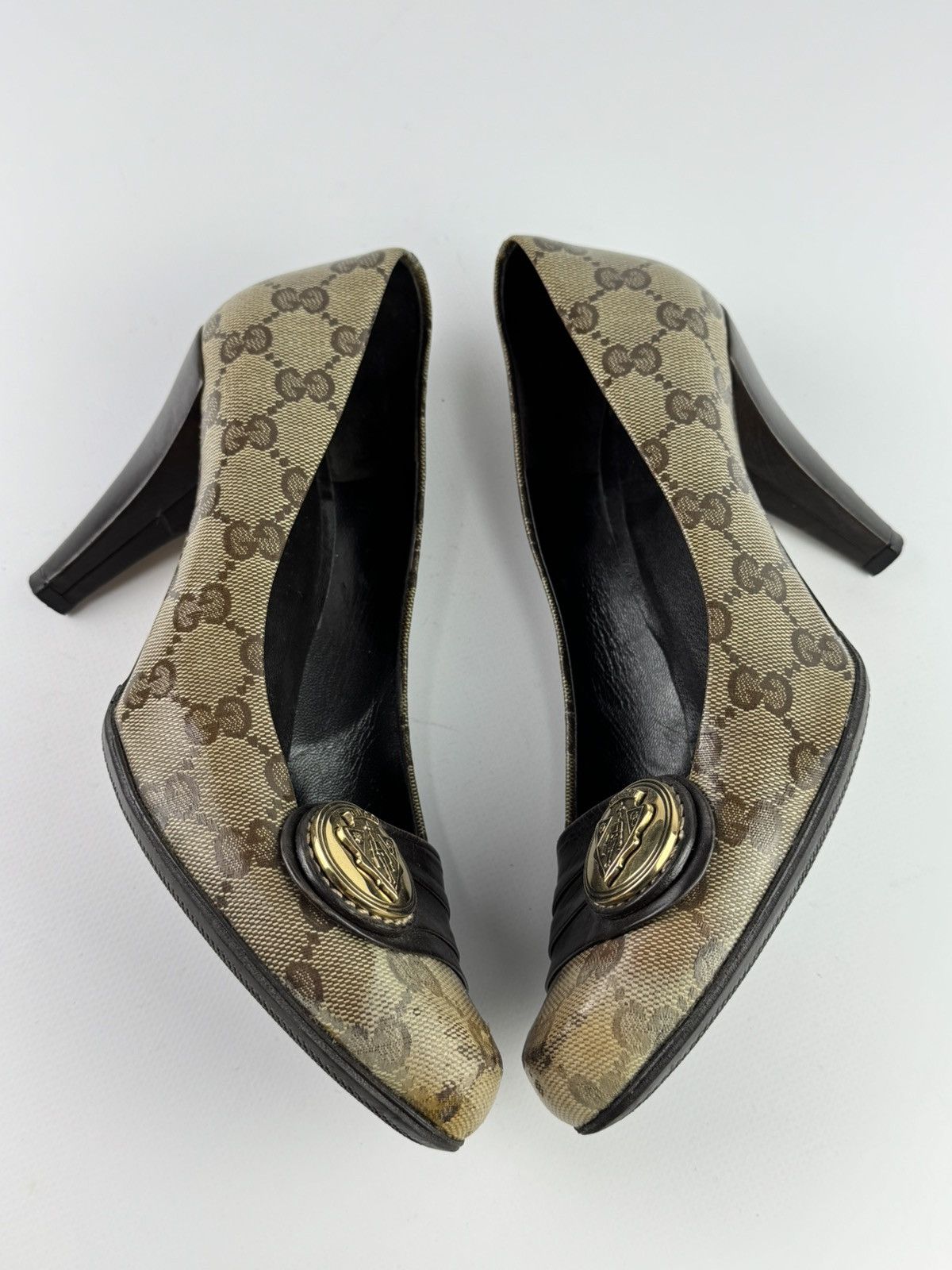 Gucci Gucci GG Monogram Brown Marmont Patent Heels Leather Shoes Size US 6 / IT 36 - 5 Thumbnail