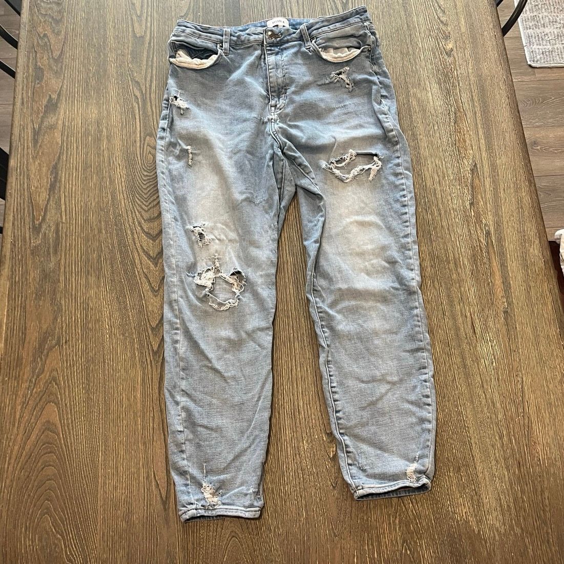 Pistola Pistola High Rise Slim Straight Jeans Distressed Blue 33 Size 33" - 1 Thumbnail