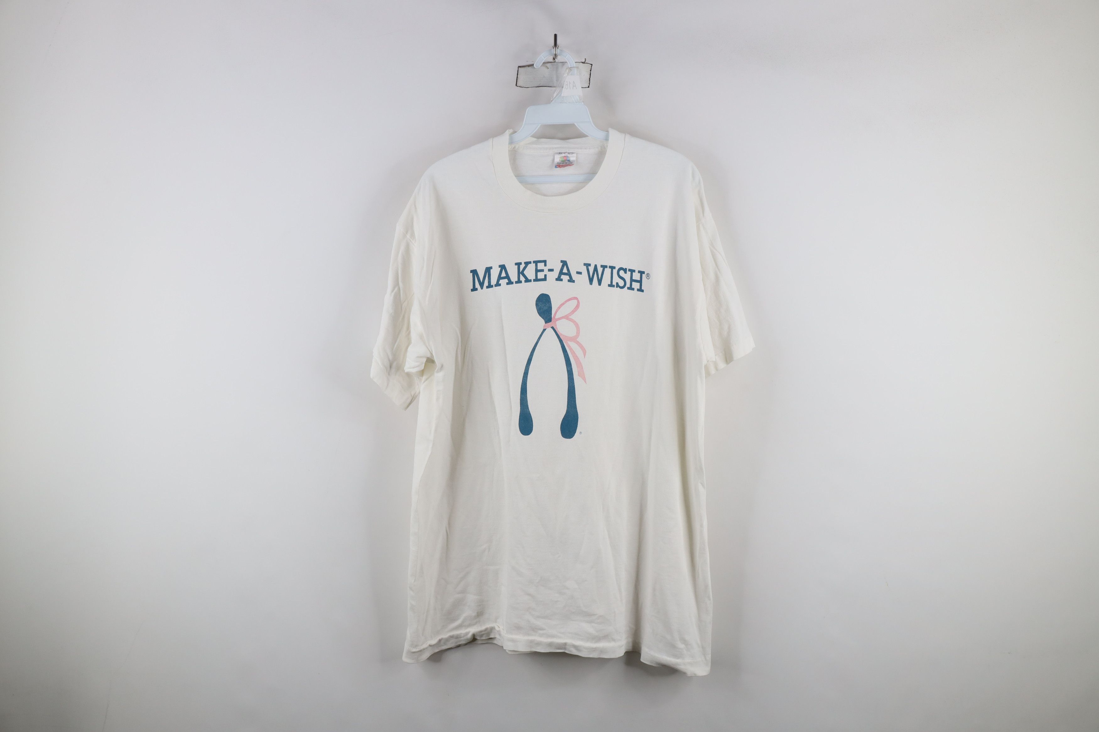 Vintage Vintage 90s Streetwear A Wish Wishbone T-Shirt White USA Size US XL / EU 56 / 4 - 1 Thumbnail