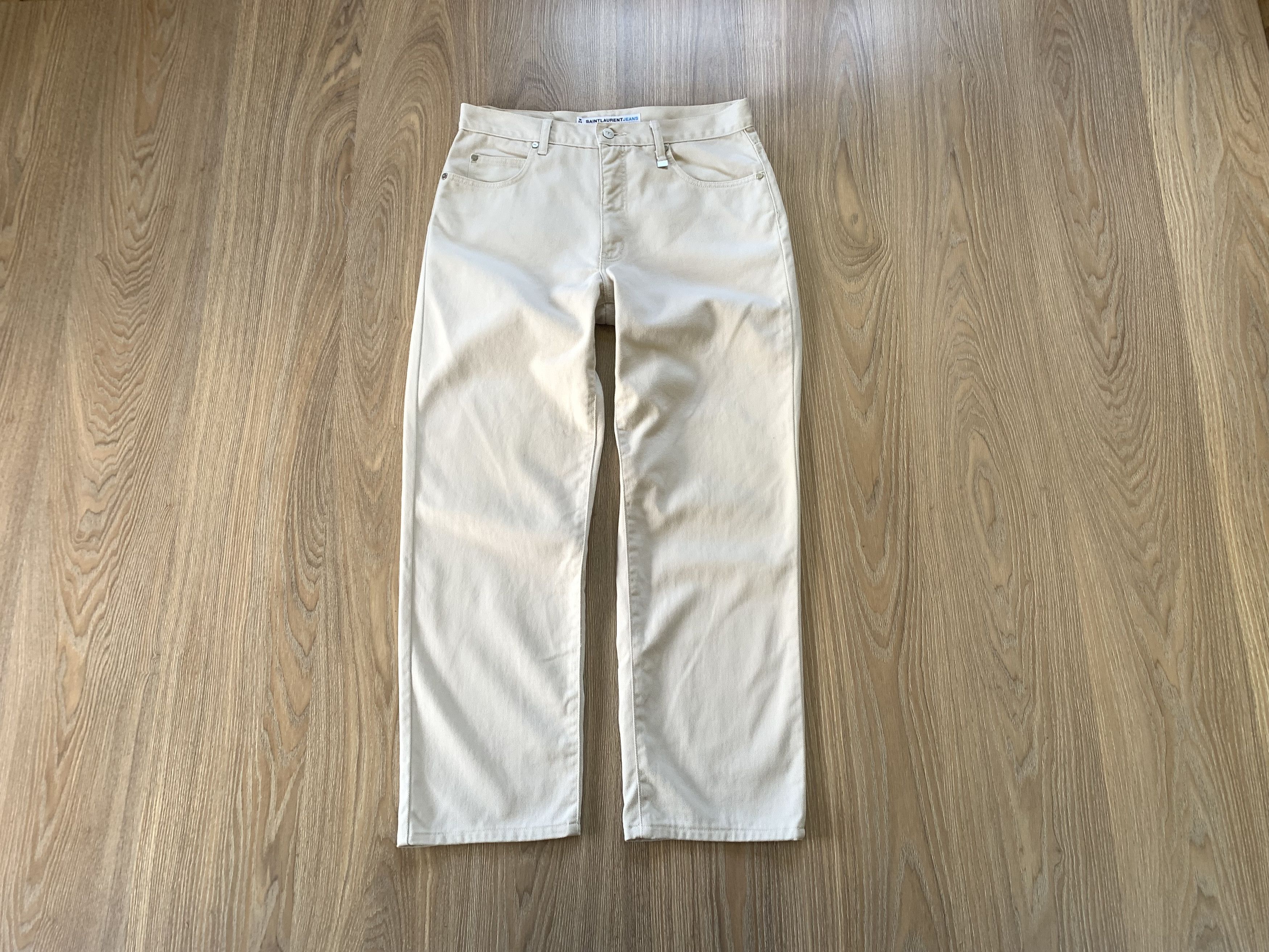 Yves Saint Laurent Yves Saint Laurent Vintage Beige Denim Jeans Size US 34 / EU 50 - 1 Thumbnail