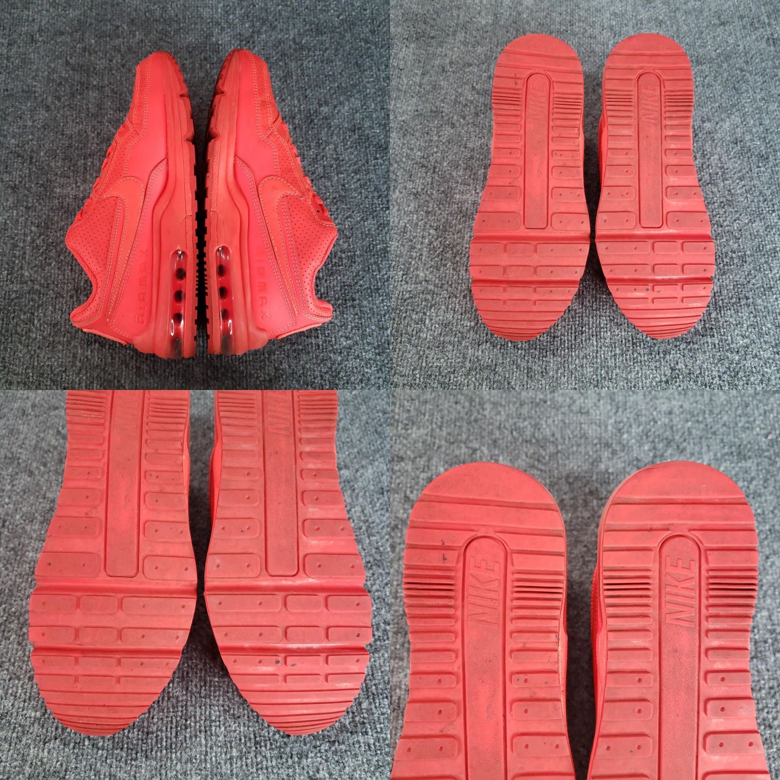 Nike Nike Air Max 1 Shoes Mens 7.5 Red Low Top Running Sneakers 687977-666 — Nike Air Max 1 Shoes Mens Red Leather Low Top 7.5 US 2015 Size US M / EU 48-50 / 2 - 8 Thumbnail