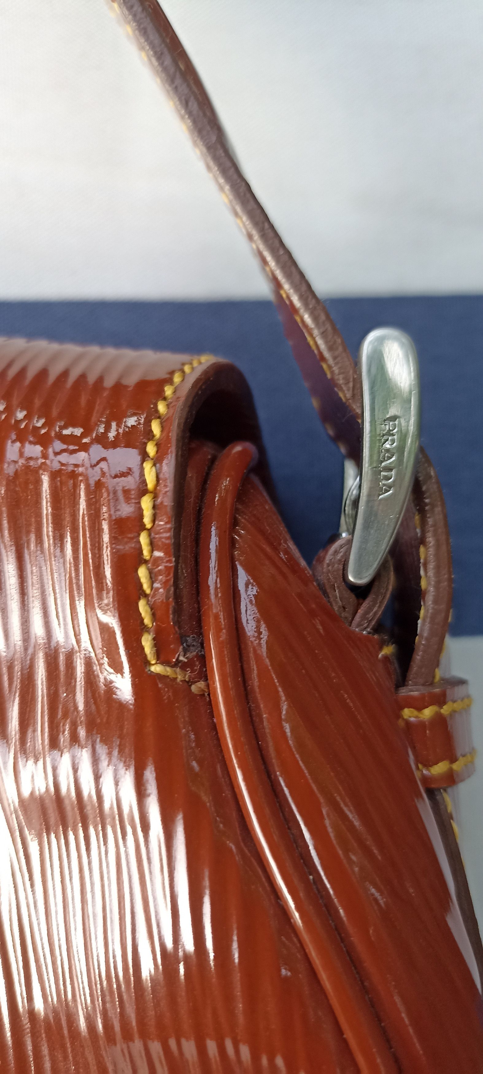 Prada Prada Vintage Patent Leather Shoulder Bag Brown Size ONE SIZE - 3 Thumbnail
