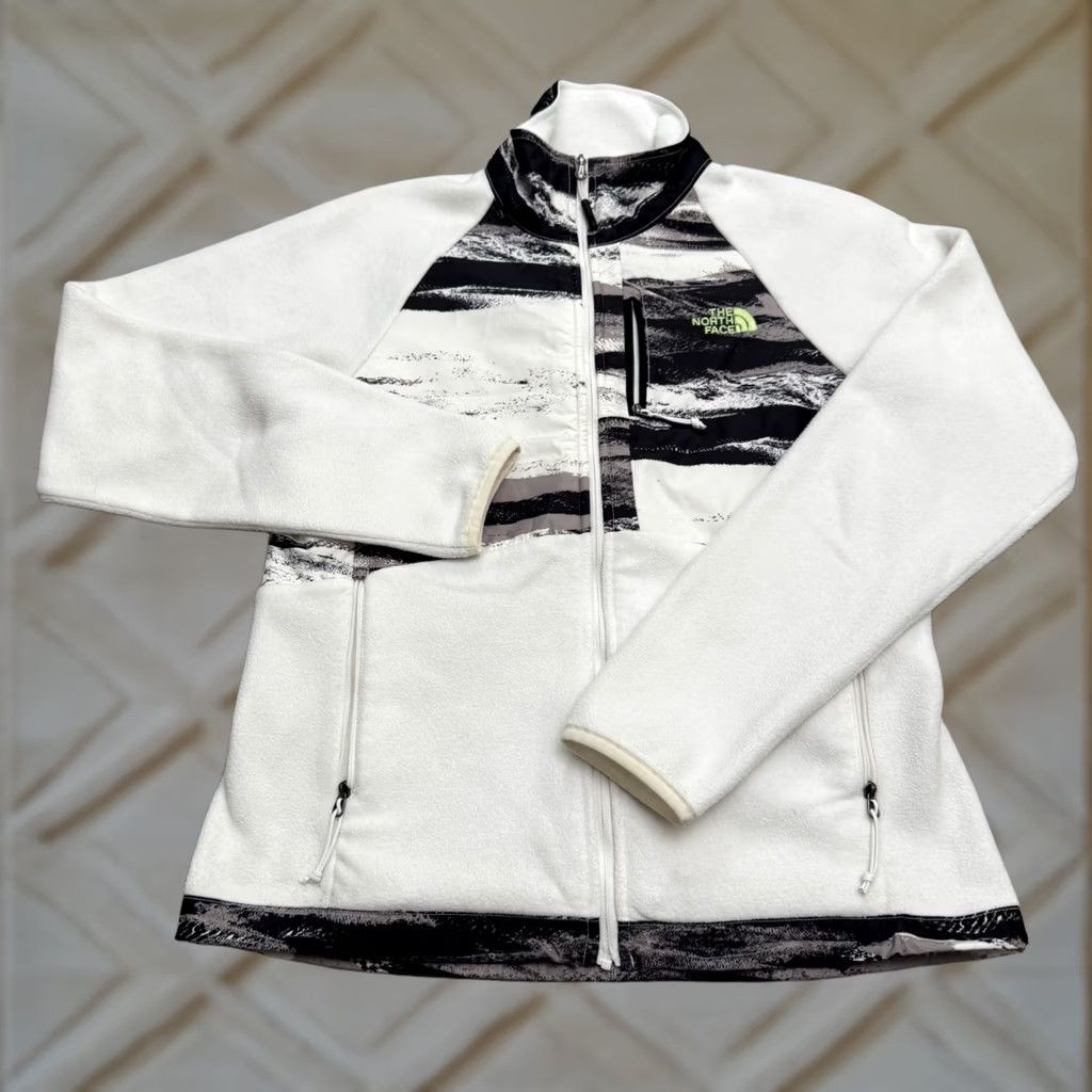 The North Face The North Face Jacket Womens Small Black White BrushStroke Fleece Full Zip Agave Size S / US 4 / IT 40 - 1 Thumbnail