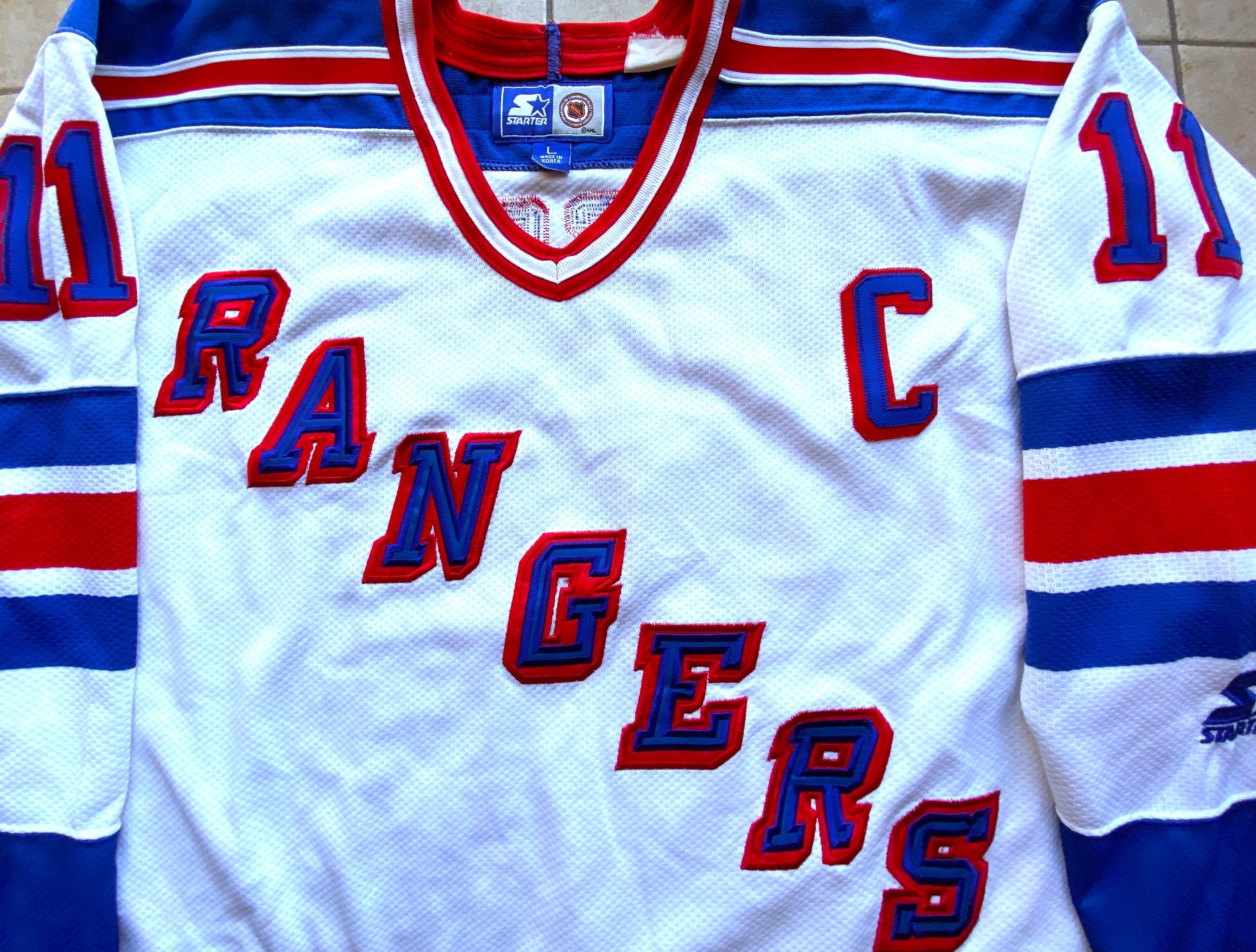 Starter MESSIER 11 NY Rangers 90s STARTER jersey L white vintage Size US L / EU 52-54 / 3 - 5 Thumbnail