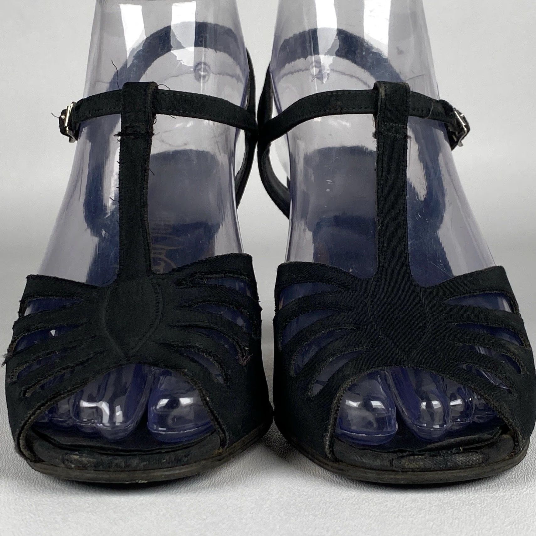 Vintage VINTAGE Classic 1940's Black Heels shoes/Pumps Hollywood Glamour Suede US Size 6.5 Womens Black Heels Size US 7 / IT 37 - 3 Thumbnail