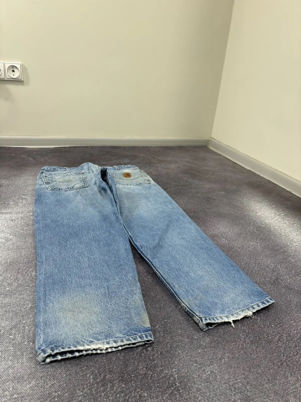 Carhartt × Vintage Vintage Carhartt Faded Blue Denim Work Hype Baggy Jeans Size US 34 / EU 50 - 3 Thumbnail