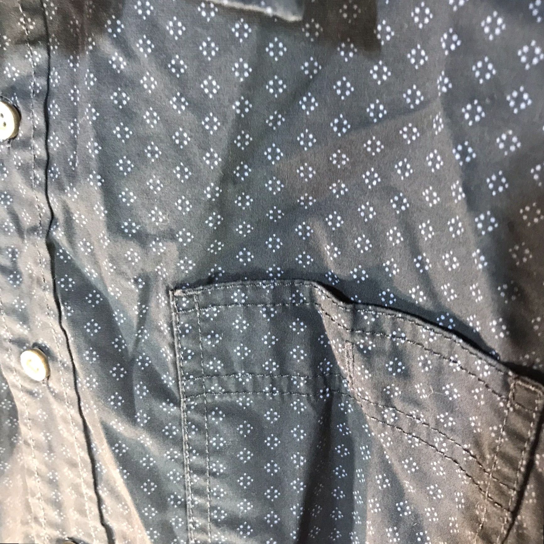 Wrangler Wrangler Button-Up Mens XL Navy Geometric Pattern Button-Down Shirt Long Sleeve Regular Fit Size US XL / EU 56 / 4 - 4 Thumbnail