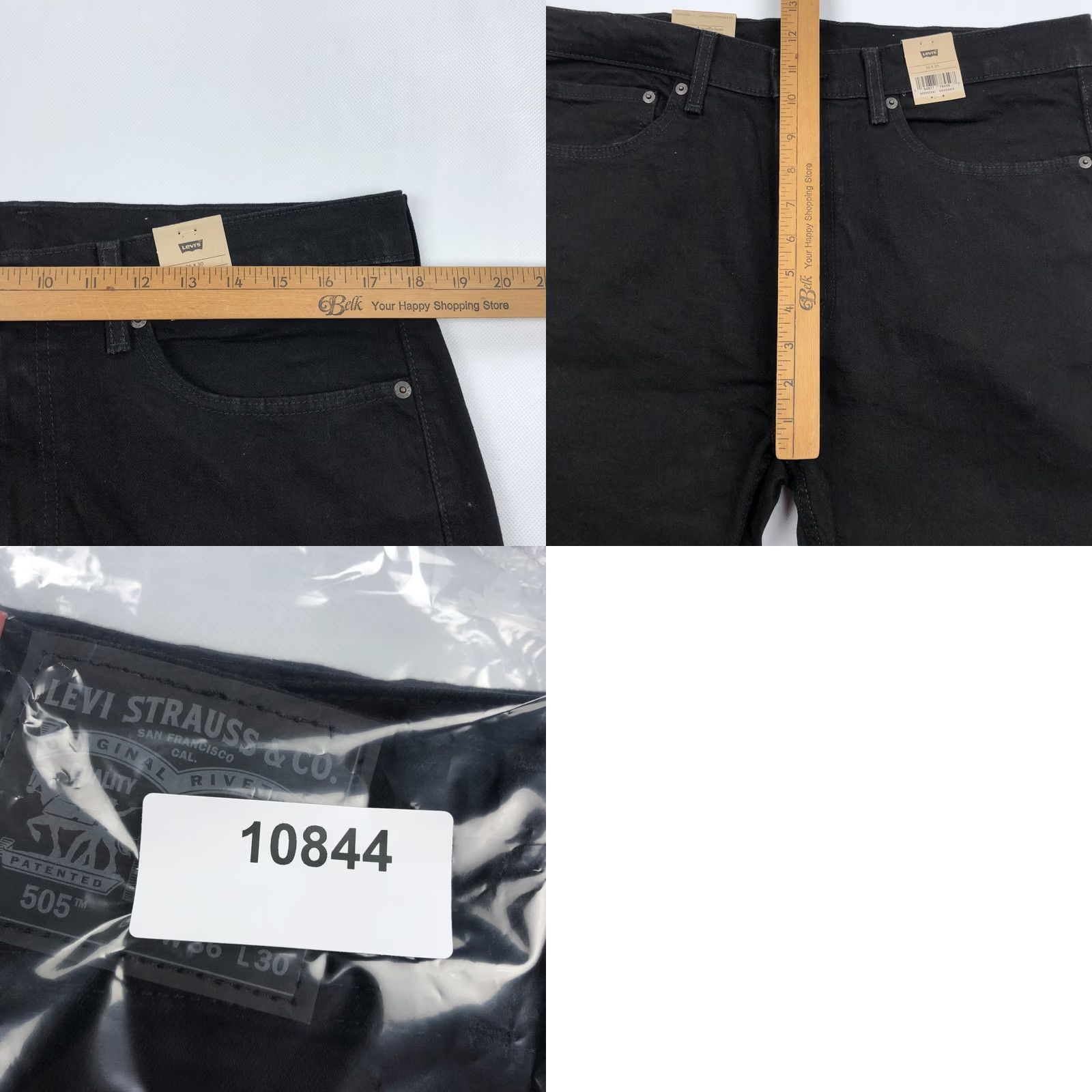 Levi's Levi's 505 Regular Fit Jeans 36x30 Black Denim Straight Leg Men NWT Size US 36 / EU 52 - 9 Thumbnail