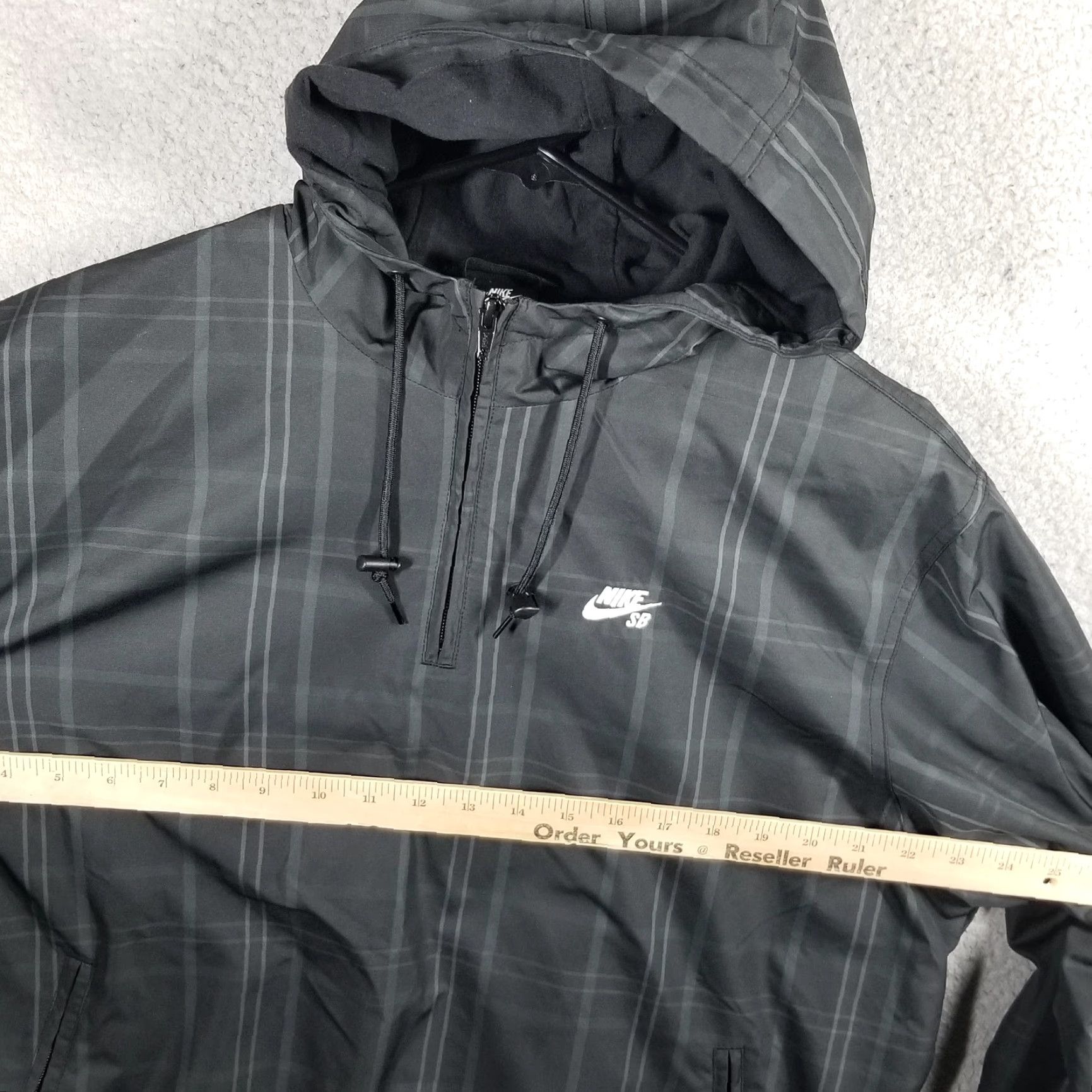 Nike Nike SB 1/2 Zip Windbreaker Jacket Black Plaid CK5313-010 XS? Size US M / EU 48-50 / 2 - 6 Thumbnail