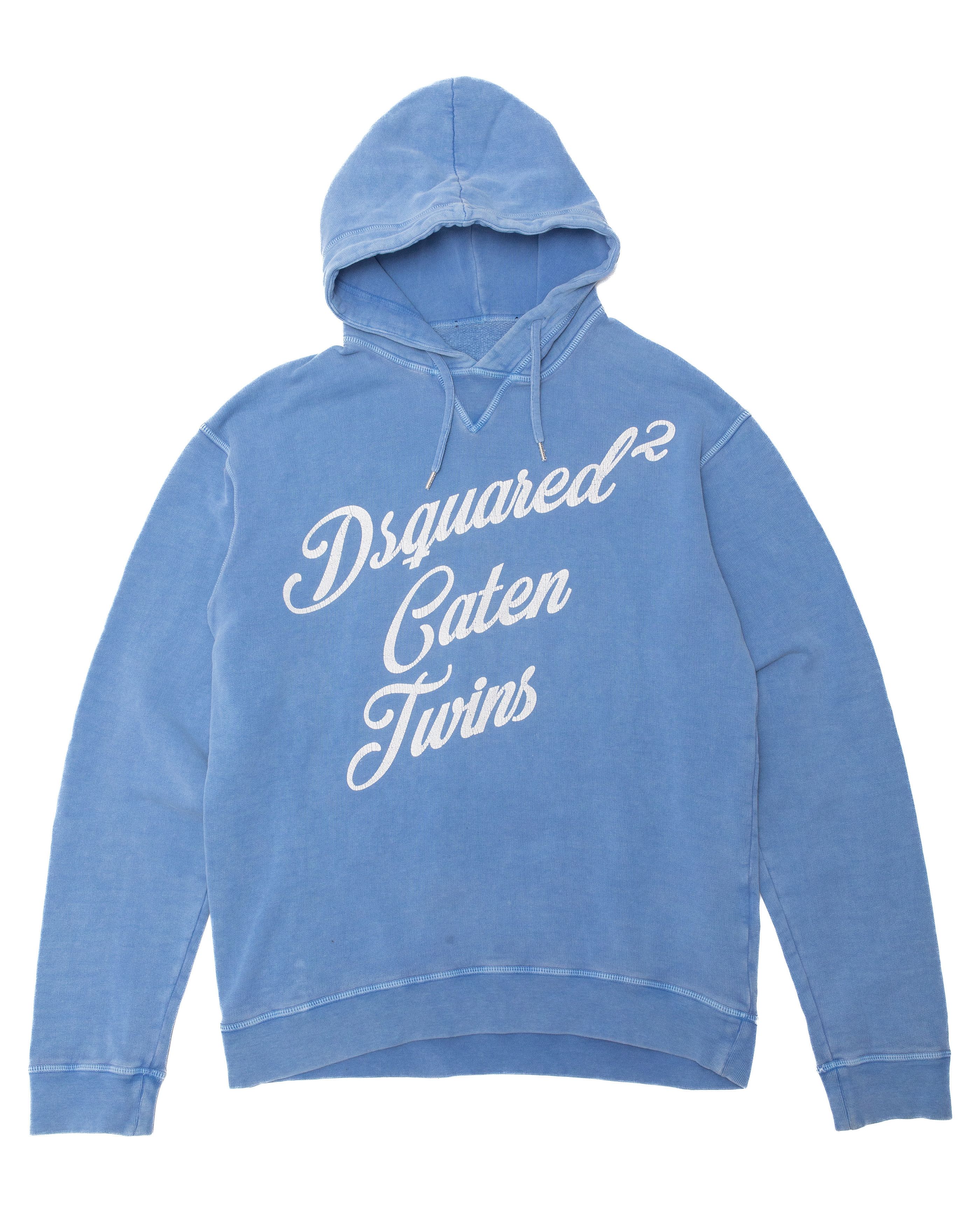 Dsquared2 *No Tariff* DSQUARED2 2017 Washed / Faded Cotton Blue Hoodie Size US L / EU 52-54 / 3 - 1 Thumbnail