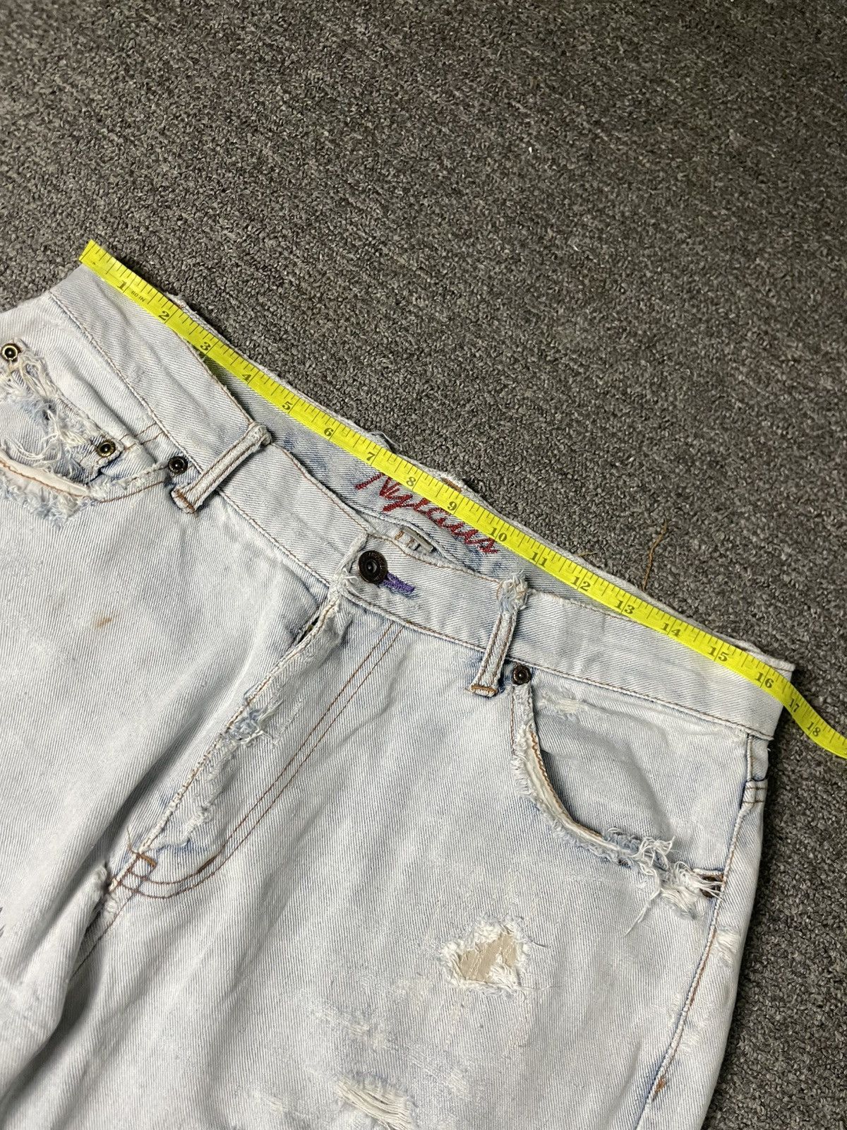 Japanese Brand × Vintage Vintage NYLAUS Custom Ripped Jeans (89) Size US 33 - 8 Thumbnail
