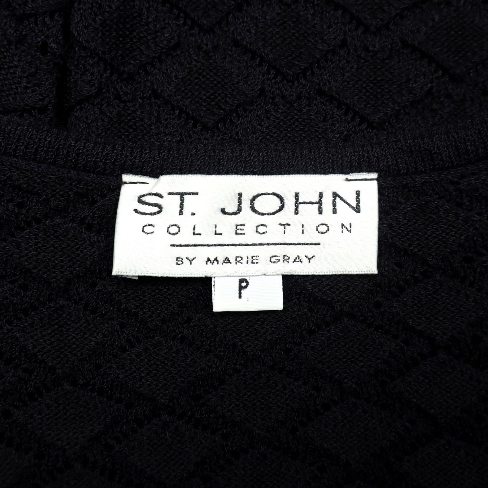 St. John St. John Collection by Maria Gray Womens Knit Long Sleeve Sweater Black P" Size XXS / US 00 / IT 34 - 4 Thumbnail