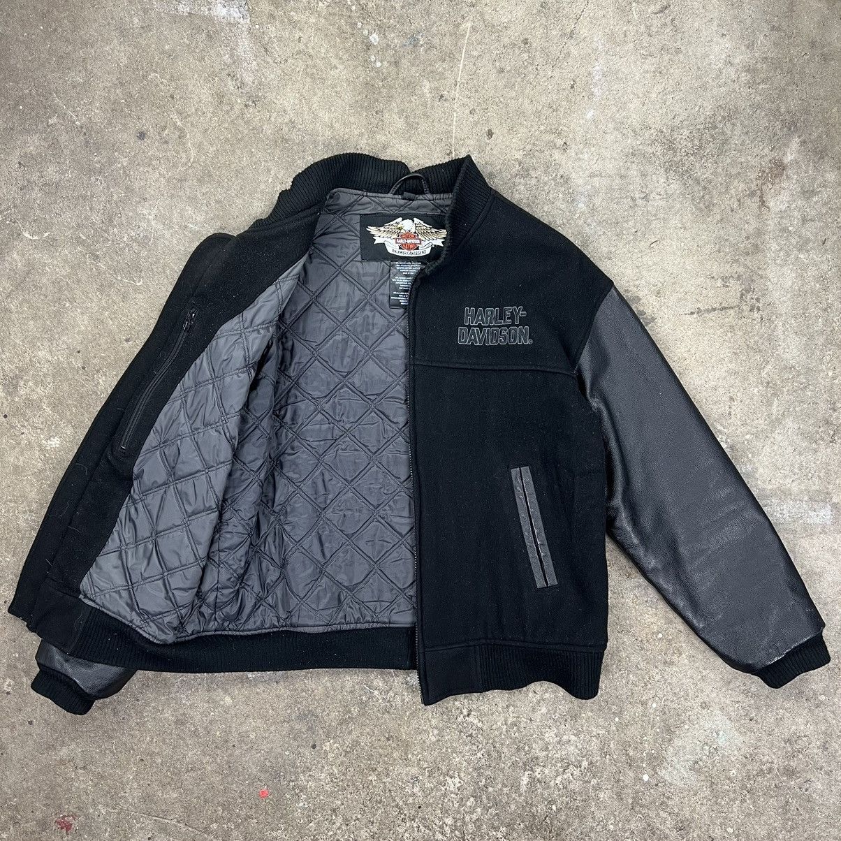 Harley Davidson × Vintage Harley Davidson Black Varsity Jacket Size US S / EU 44-46 / 1 - 5 Thumbnail