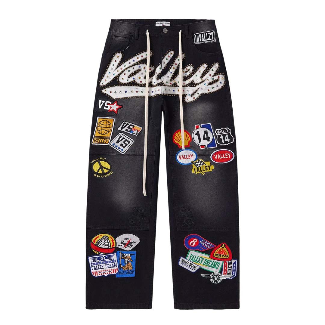 Vale Forever 1980s Painters Baggy Pants 'Black' Size US 34 / EU 50 - 1 Thumbnail