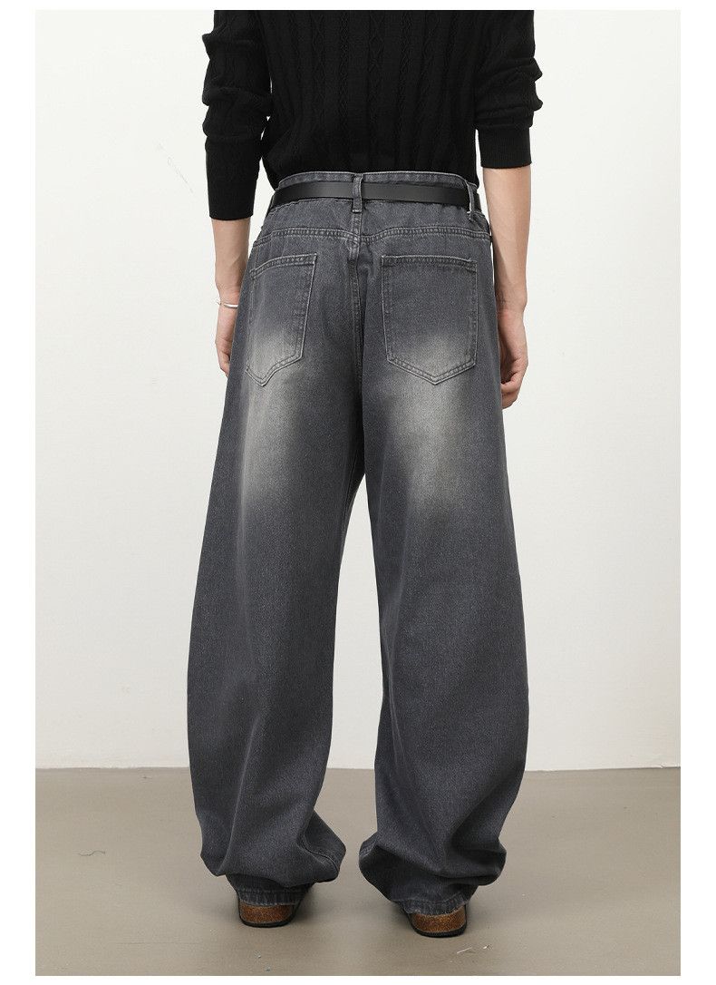 Japanese Brand American retro washed men's loose wide-leg curved jeans Size US 32 / EU 48 - 5 Thumbnail