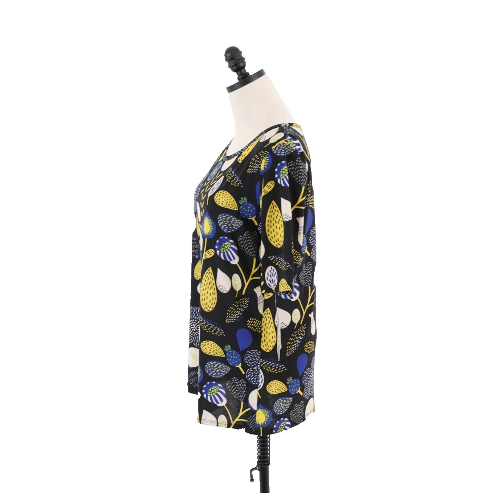 Designer NEW LuLaRoe Gigi XL Black Yellow Blue Floral Blouse Top Shor Size XL / US 12-14 / IT 48-50 - 5 Thumbnail