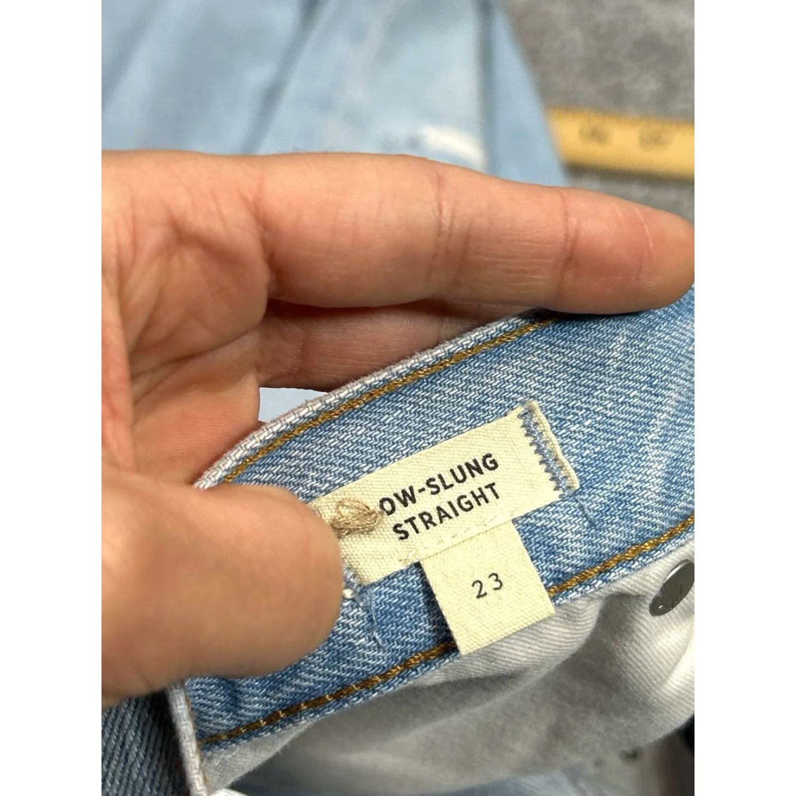 Madewell Madewell Jeans Womens 23 Low Slung Straight Light Wash Denim Jeans Shirt? Size 40" / US 18 - 7 Thumbnail