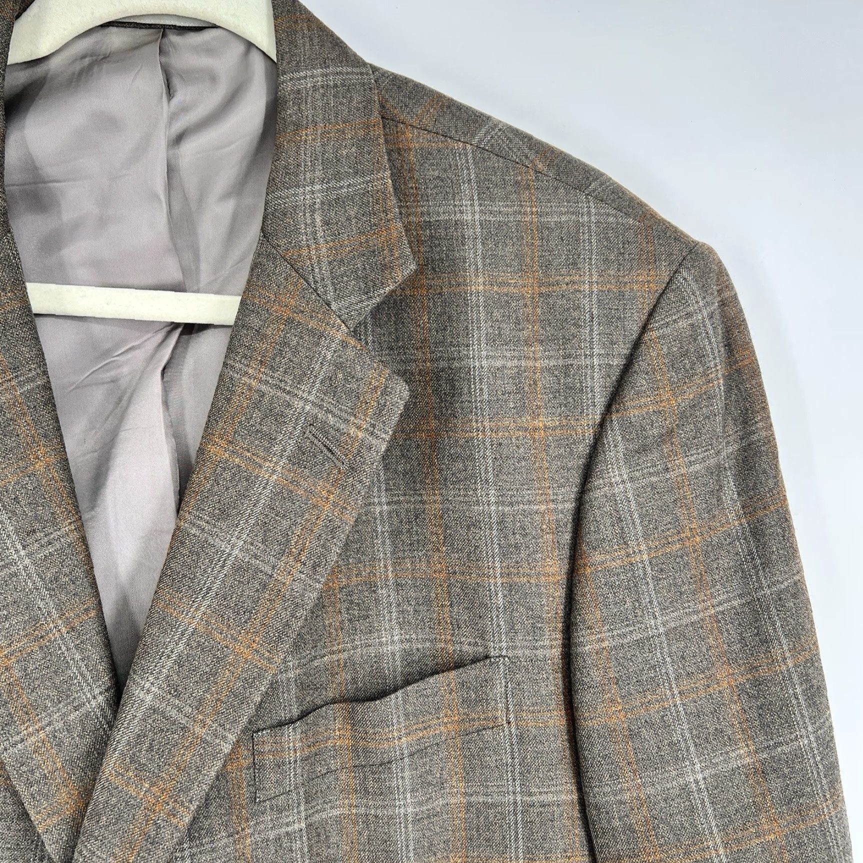 Ermenegildo Zegna VINTAGE Ermenegildo Zegna Blazer Sport Coat Check Pattern 43R Two-Button Notch Lapel Wool Tweed Italy Classic Mens Size 46R - 3 Thumbnail