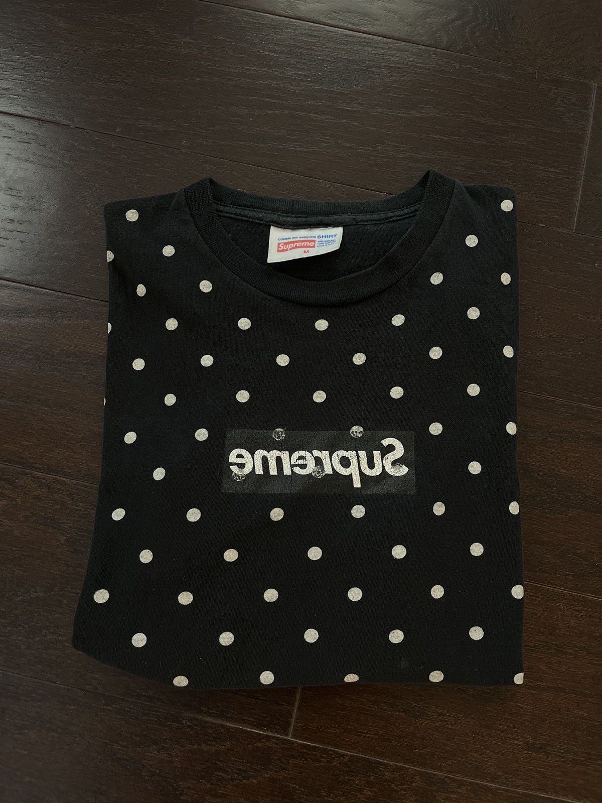 Comme des Garcons SHIRT × Supreme Supreme x CDG Polka Dot Box Logo Tee M Size US M / EU 48-50 / 2 - 2 Thumbnail
