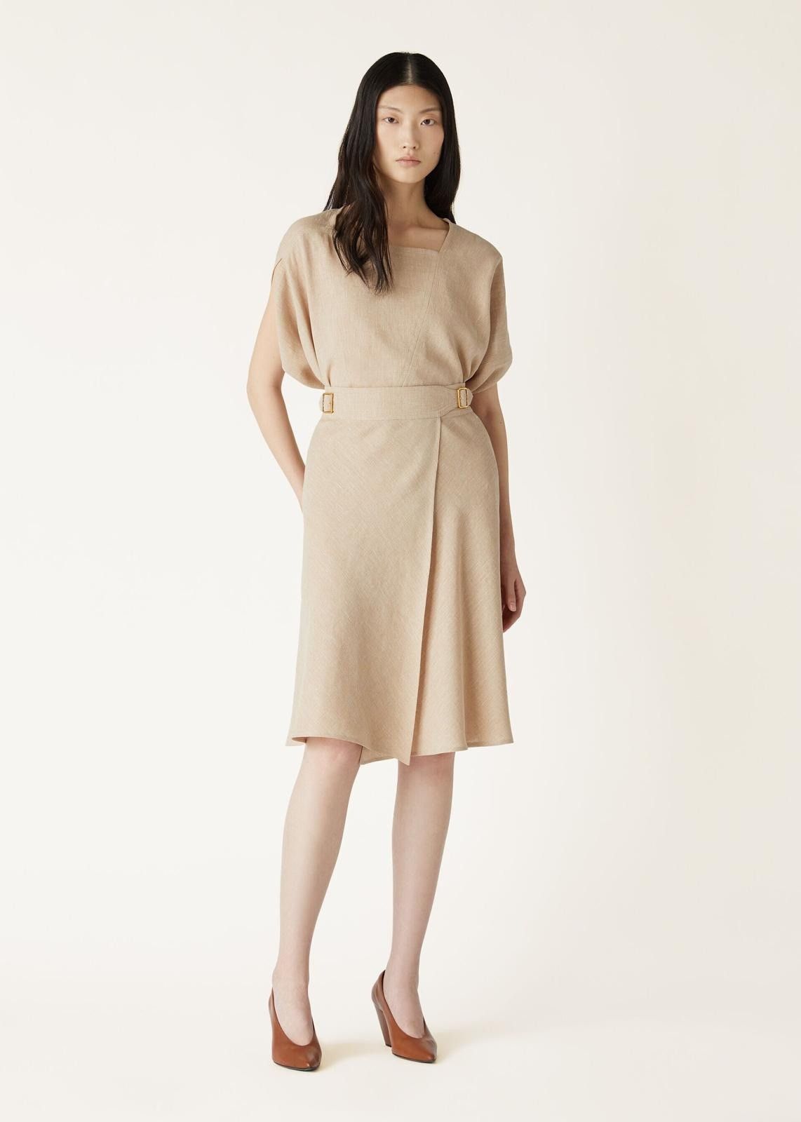 Loro Piana o1srvl11e0825 FAO5974 Irene Midi Skirt in Beige Size 26" / US 2 / IT 38 - 7 Thumbnail