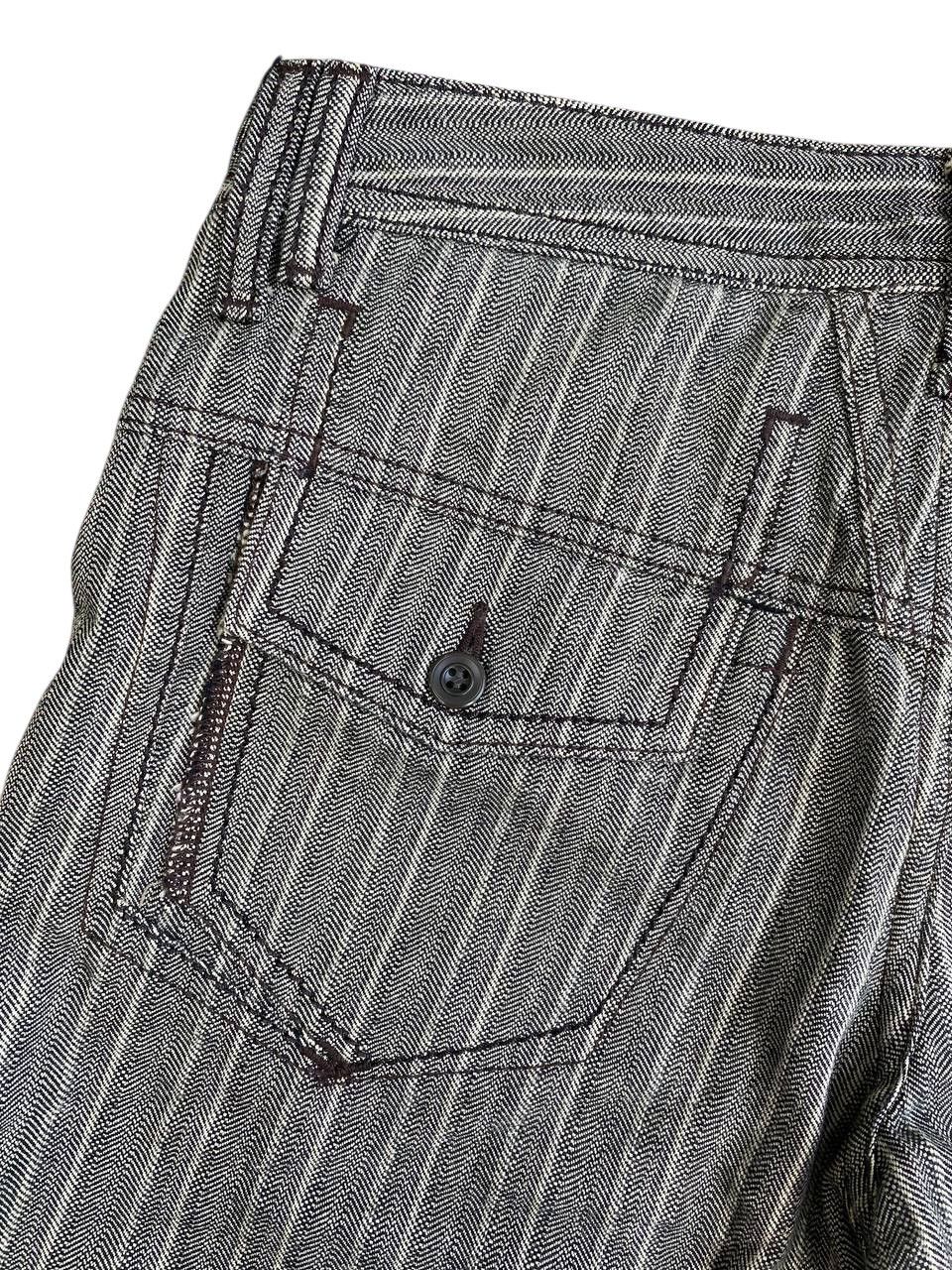 Marithe + Francois Girbaud 2000's Marithe+Francois Girbaud Stripped Grey Relaxed Pants Size US 30 / EU 46 - 10 Thumbnail