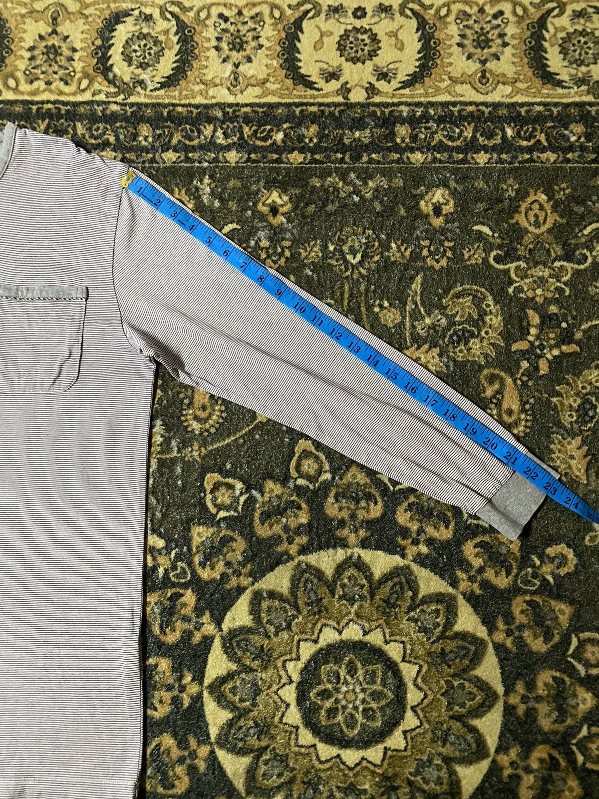 Aquascutum Vintage Aquascutum Single Pocket Striped Long Sleeve T-Shirt Size US L / EU 52-54 / 3 - 7 Thumbnail
