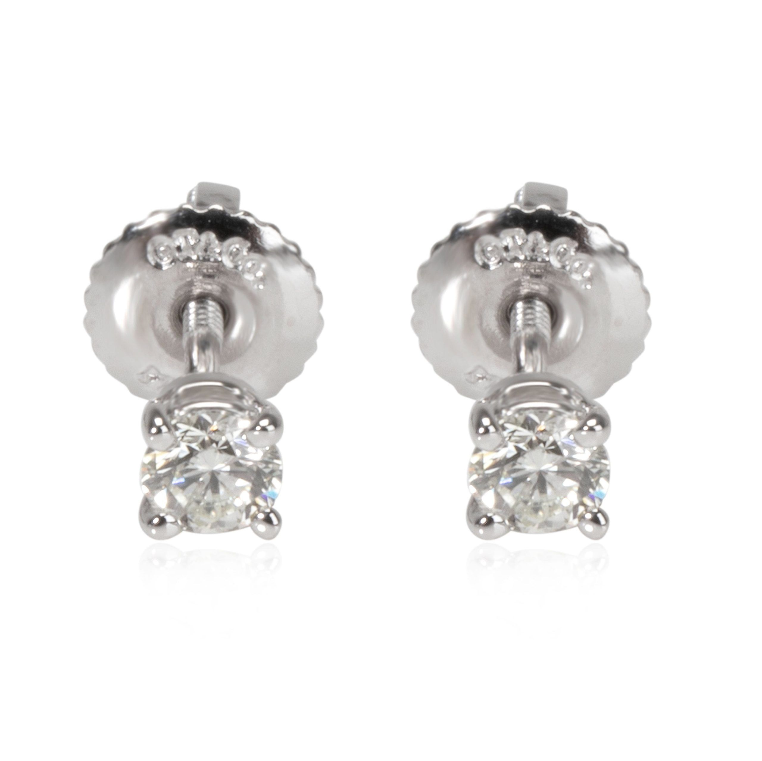 image of Tiffany Co Tiffany & Co. Diamond Stud Earrings In Platinum 0.24 Ctw in Gold, Women's