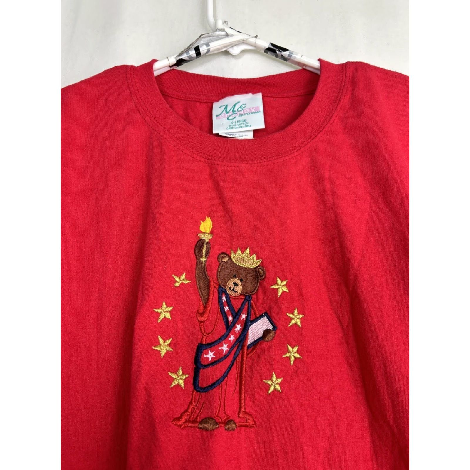 Vintage VINTAGE M&C Energy Sportswear Red USA Status Of Liberty Bear T-Shirt XL Adults Mens Size US XL / EU 56 / 4 - 3 Thumbnail