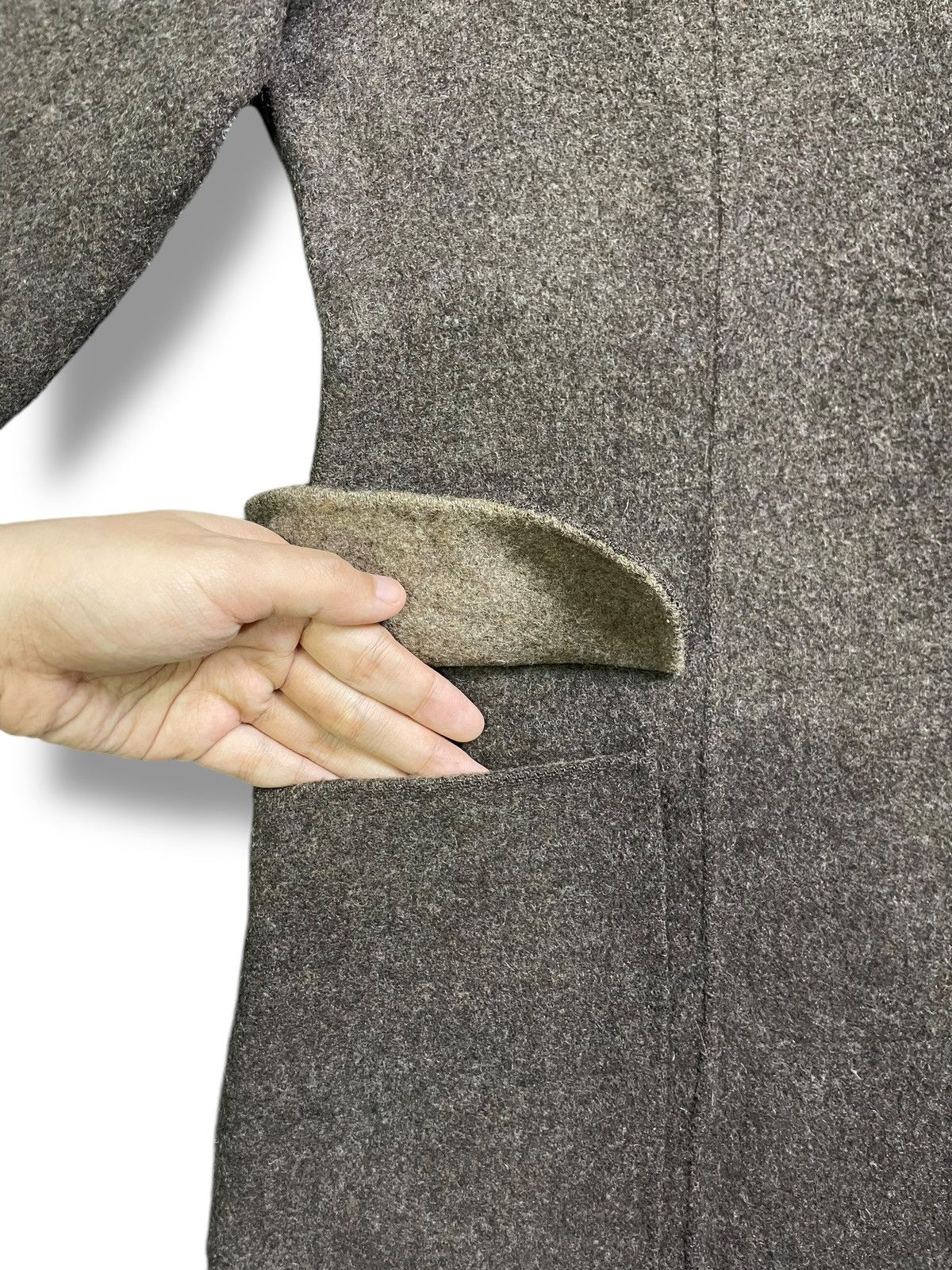 Designer × Vintage Christian Aujard Hooded Alpaca Wool Blend Long Coat (37) Size US S / EU 44-46 / 1 - 4 Thumbnail