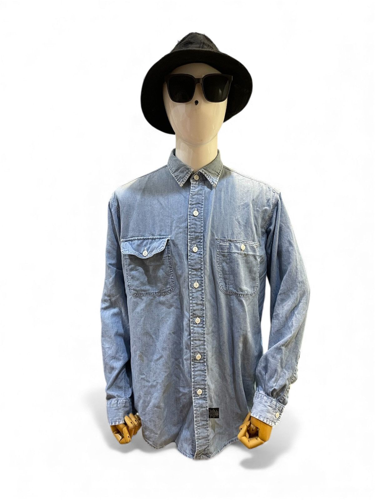 RRL Ralph Lauren RRL Ralph Lauren Western Denim L/S Button Up Shirt Size US L / EU 52-54 / 3 - 1 Thumbnail