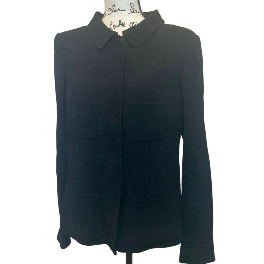 Oscar De La Renta 90’s OSCAR DE LA RENTA BLAZER SILK ZIP UP BLACK SZ 12 GOTH Size XL / US 12-14 / IT 48-50 - 11 Thumbnail
