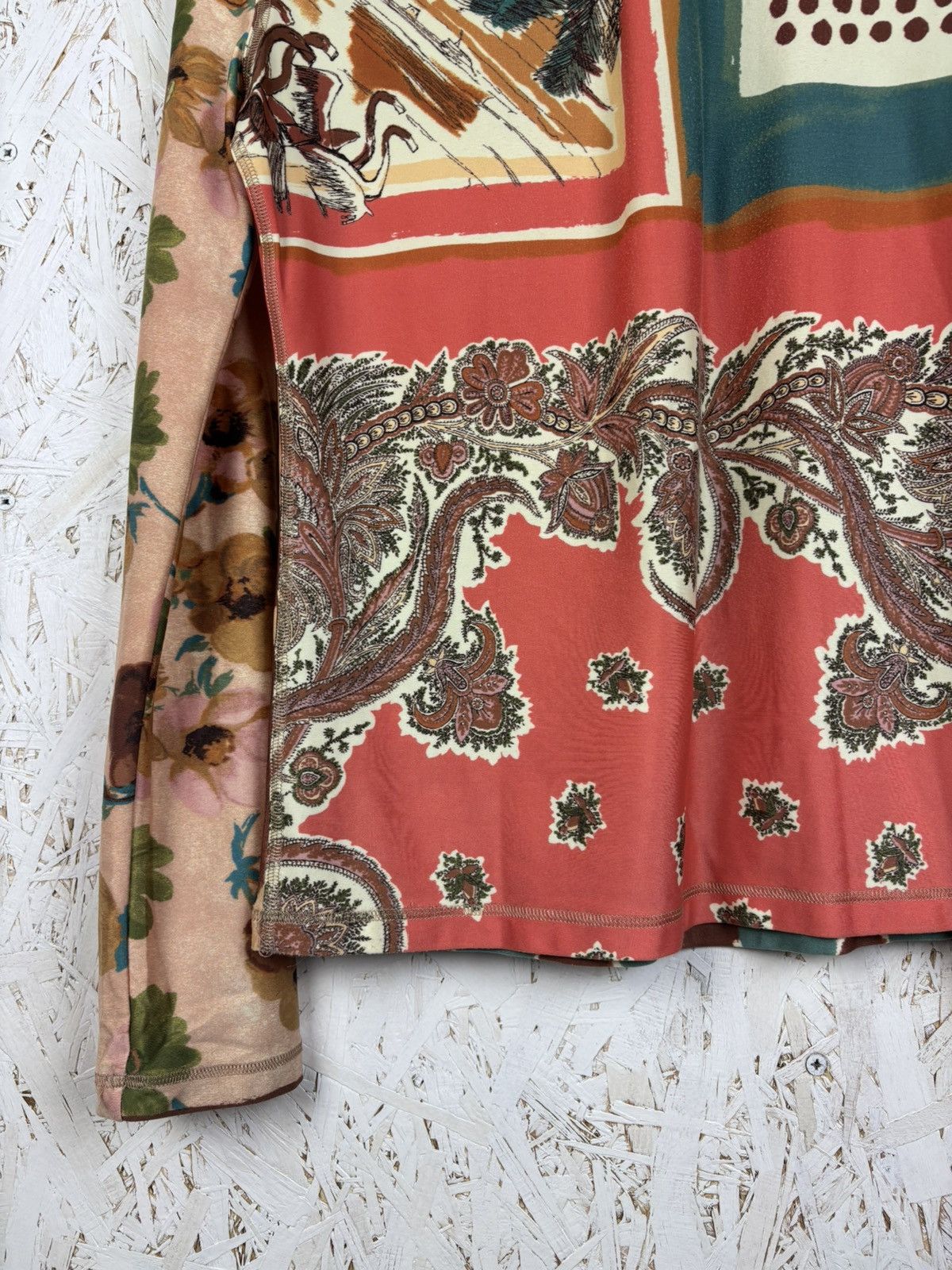 Jean Paul Gaultier Jean Paul Gaultier Patchwork Stretch Long Sleeve Top 48 M Size US M / EU 48-50 / 2 - 8 Thumbnail