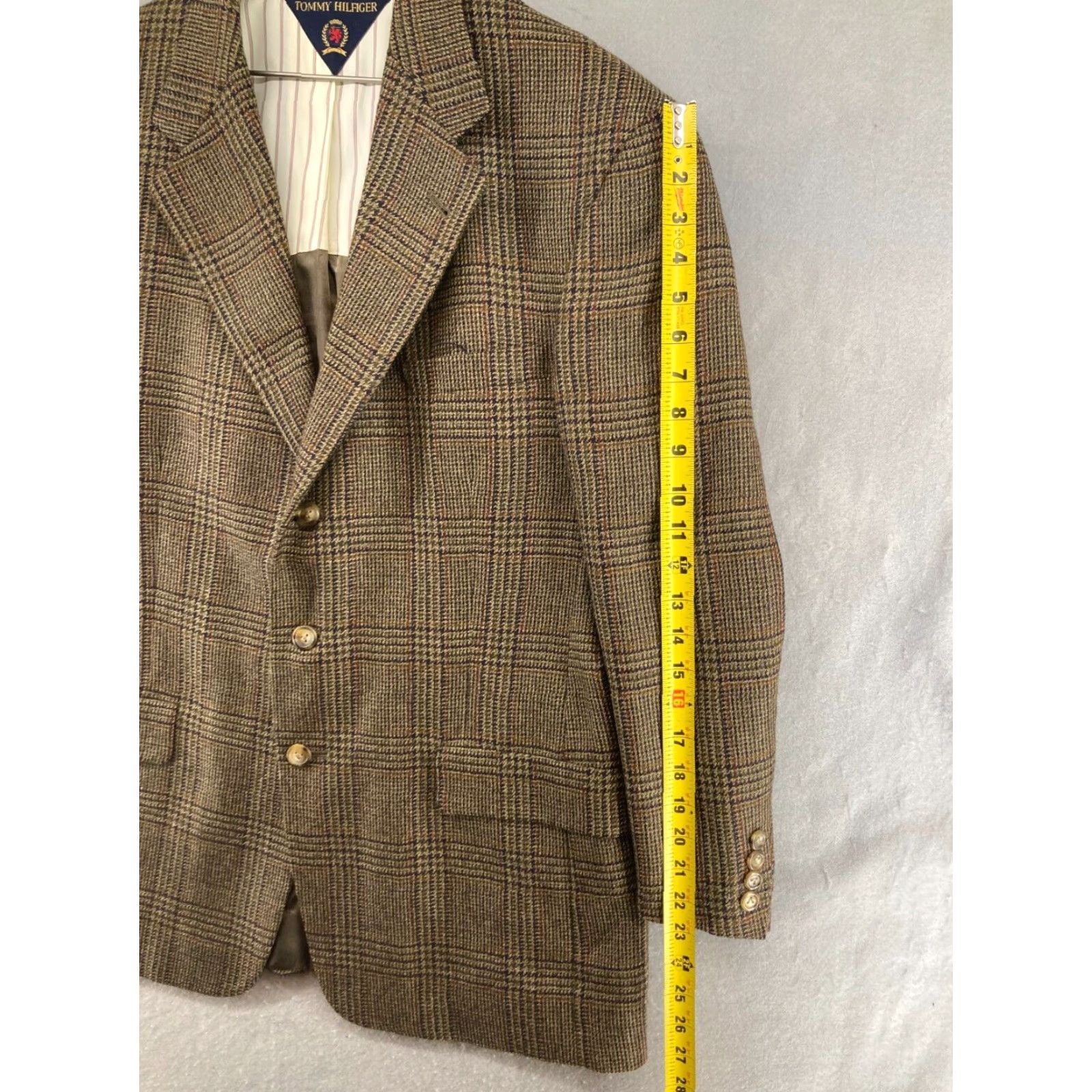 Tommy Hilfiger VINTAGE Tommy Hilfiger Sport Coat Jacket Mens 42 Wool Blend Plaid Single-Breasted Fall Winter Size US XS / EU 42 / 0 - 4 Thumbnail