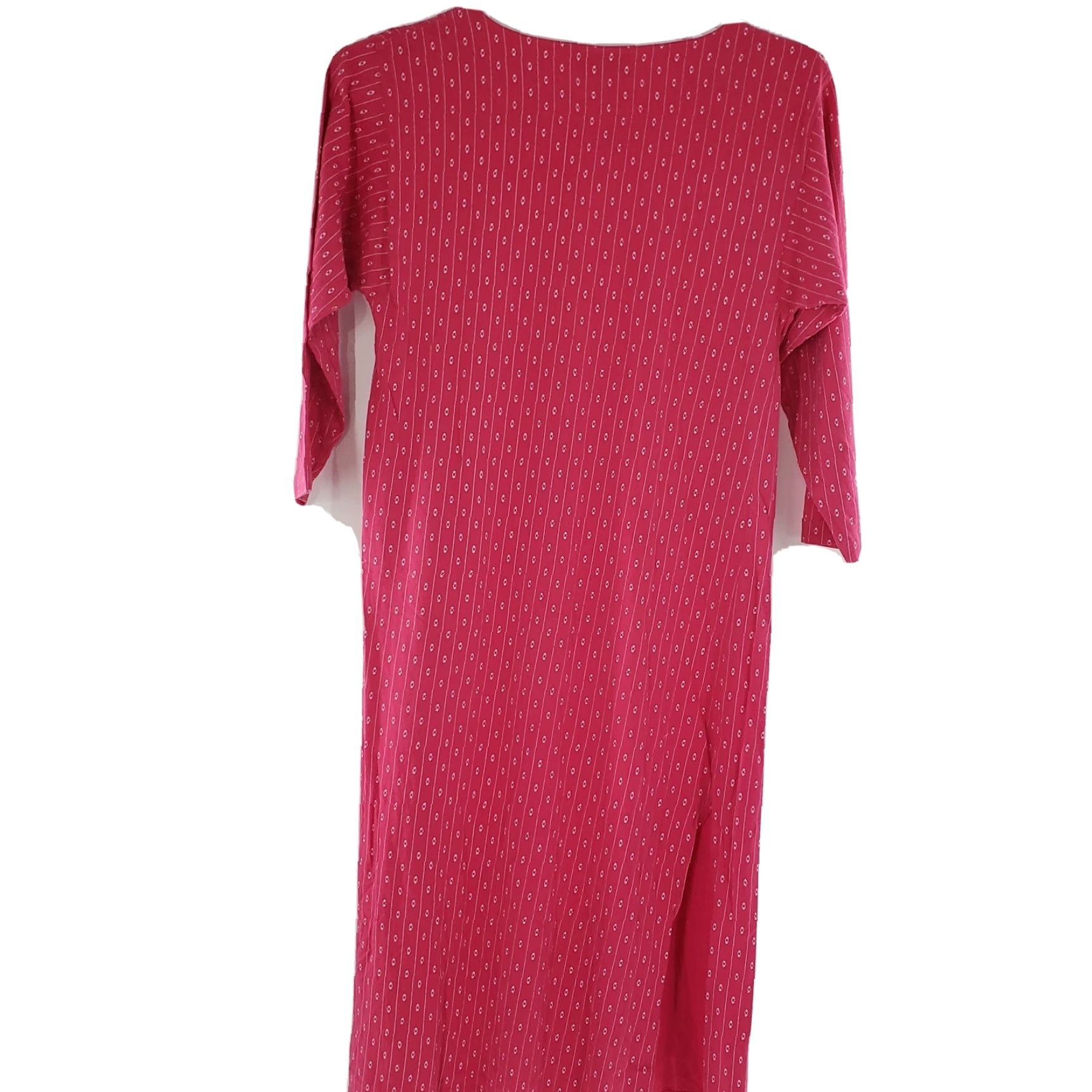 Victoria's Secret VINTAGE Victoria's Secret Gown Nightgown Womens Large Pink 100% Cotton 80s Solid Long Sleeve L Womens Size ONE SIZE - 2 Thumbnail