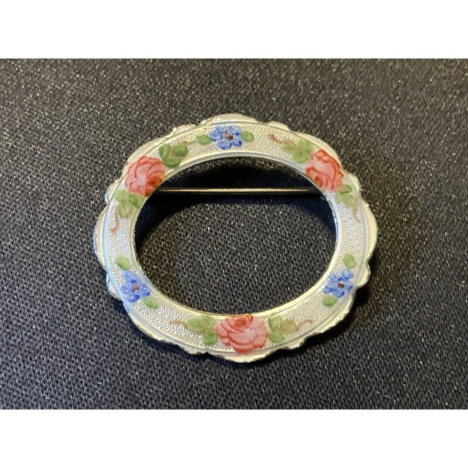 Other Vintage Signed La Mode Sterling And Enamel Flower Brooch Size ONE SIZE - 1 Thumbnail