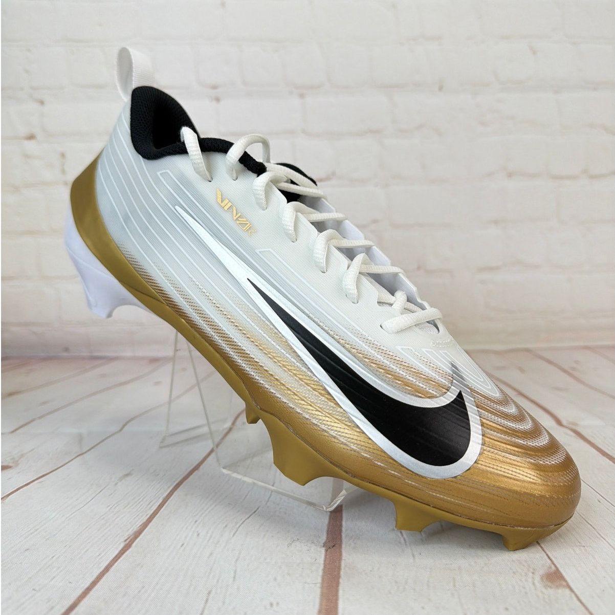 Nike Vapor Speed 3 White Gold Football Cleats Mens Size 12