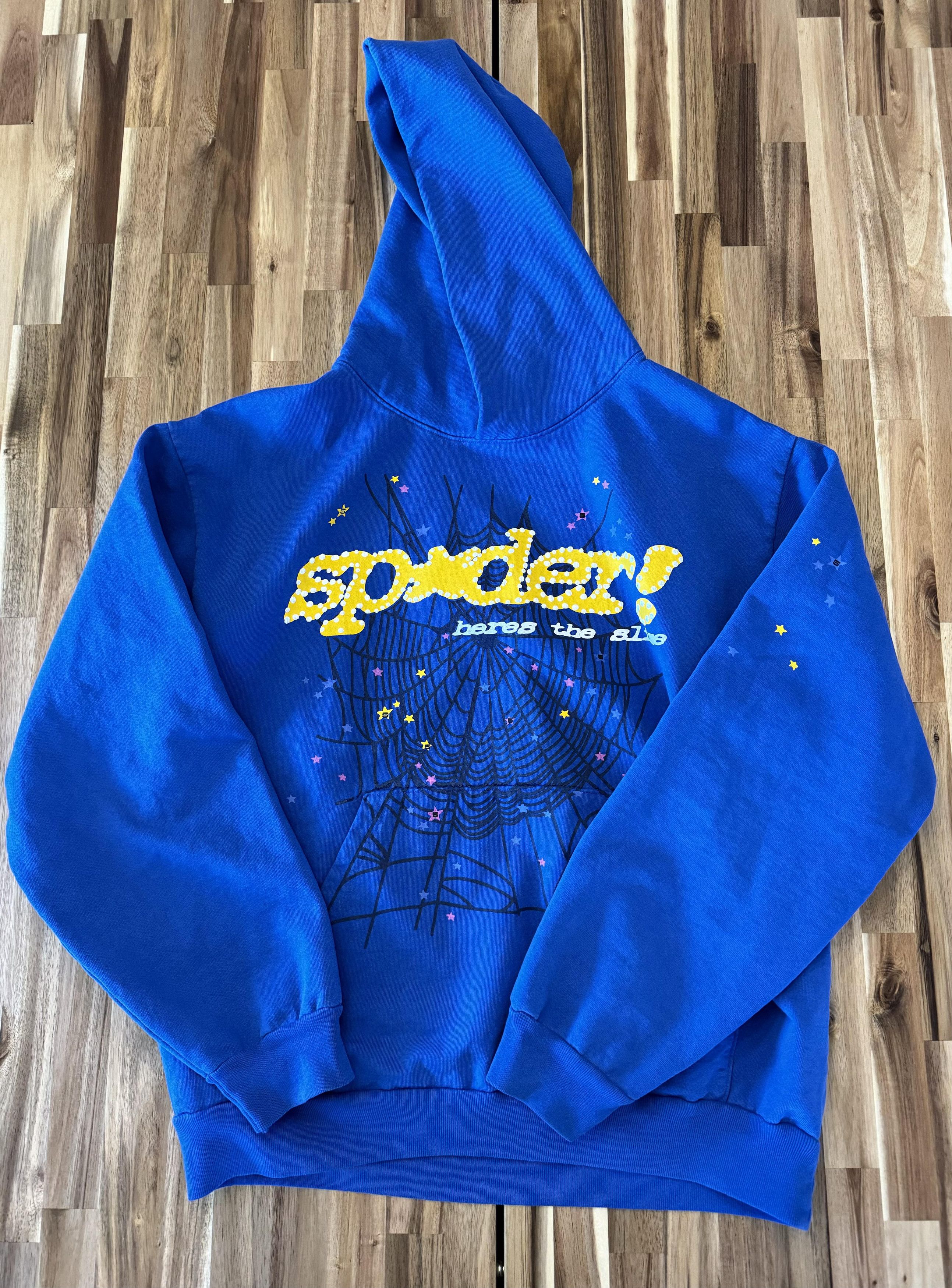 Spider Worldwide Sp5der TC BLUE HOODIE | Grailed
