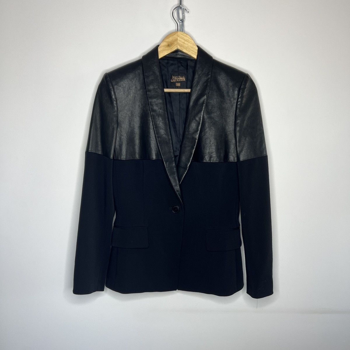 Jean Paul Gaultier JPG Women's Blazer Wool Jacket Leather