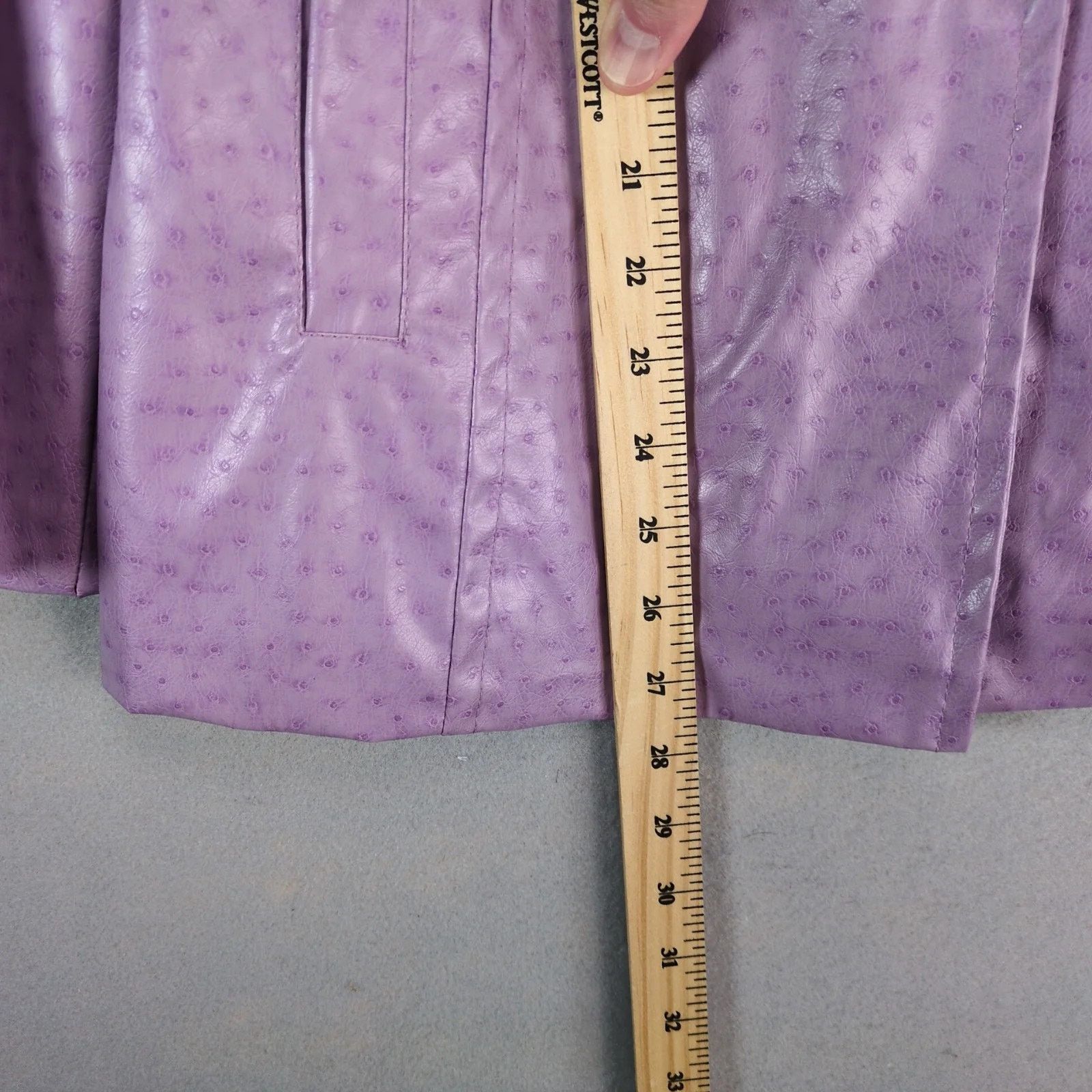 Other Static Purple Ostrich Embossed Faux Leather Coat Women's M Size M / US 6-8 / IT 42-44 - 6 Thumbnail