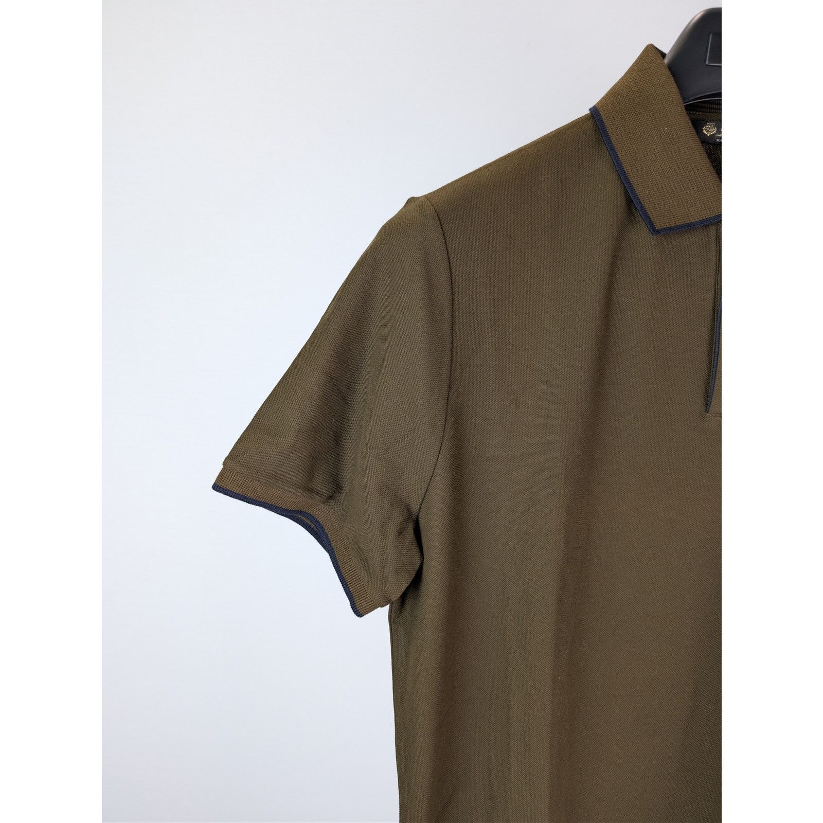Loro Piana o1rshd1 Double Collar Cotton Piquet Polo Shirt Olive Green Size US M / EU 48-50 / 2 - 6 Thumbnail