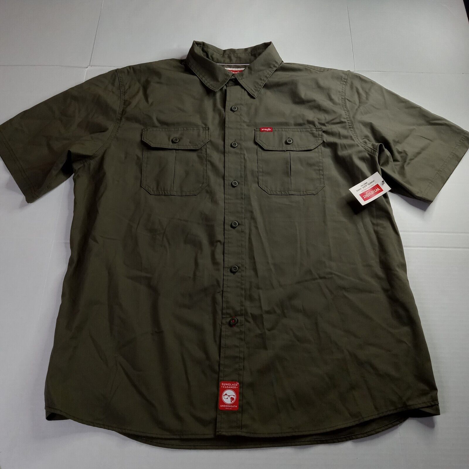 Wrangler Wrangler Shirt Men's XL XLarge Green Relaxed Fit Pockets Size US XL / EU 56 / 4 - 1 Thumbnail