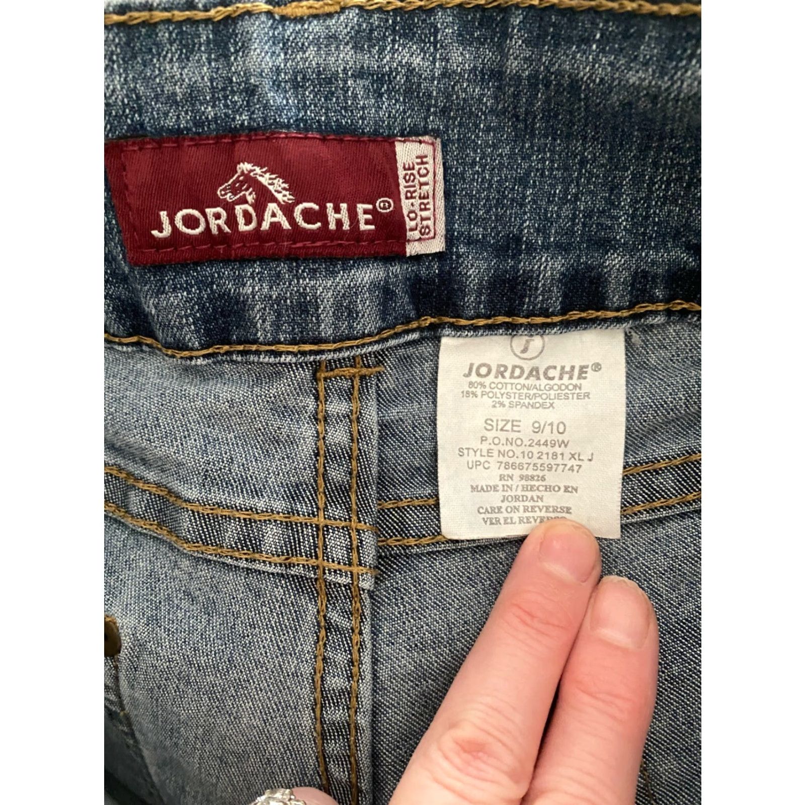 Jordache VINTAGE Jordache Jeans Women 9/10 Blue Denim Lo-Rise Stretch Pockets Sc Size 30" / US 8 / IT 44 - 4 Thumbnail