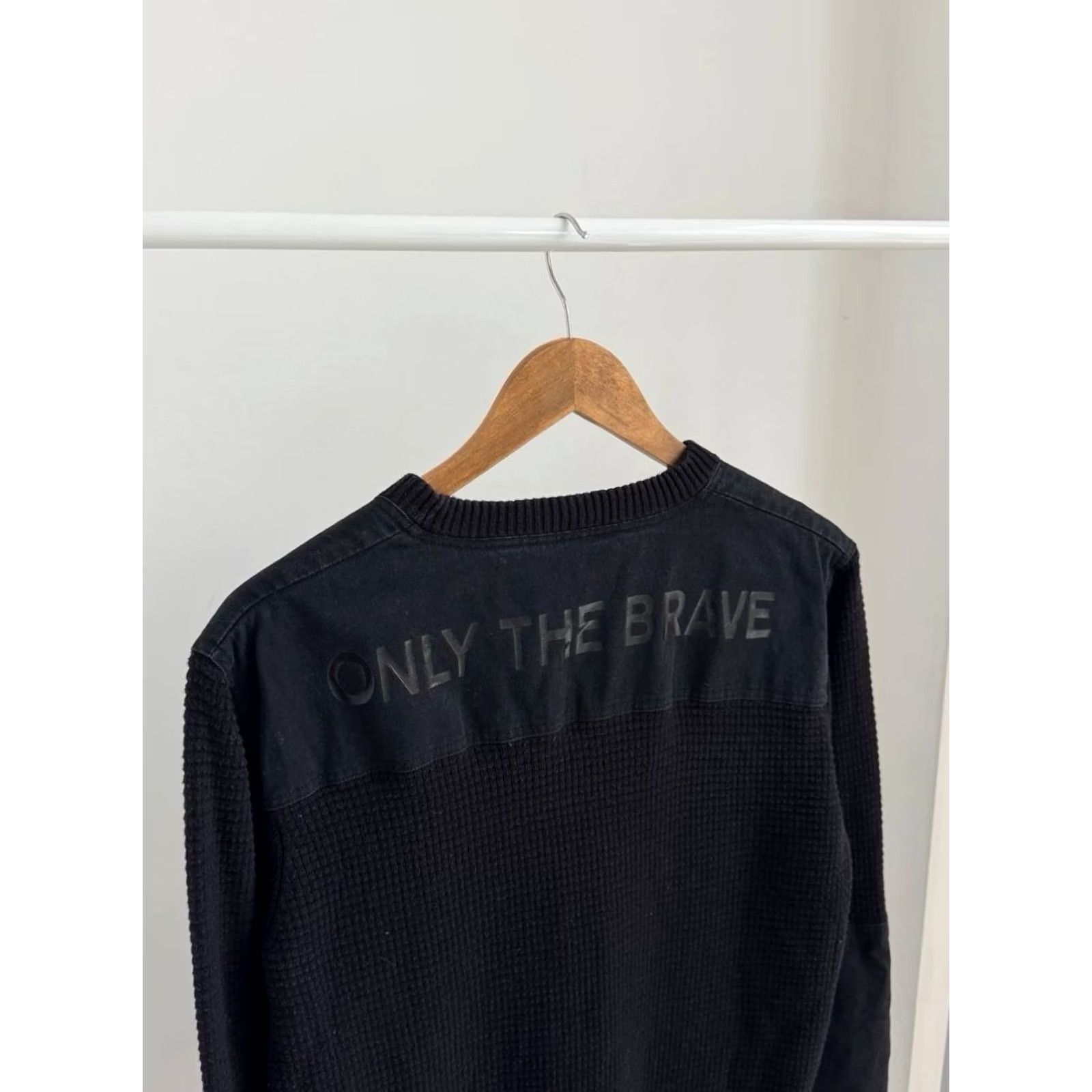 Diesel VINTAGE Diesel ONLY THE BRAVE Ribbed Classic Black Sweater Men L Size US L / EU 52-54 / 3 - 4 Thumbnail