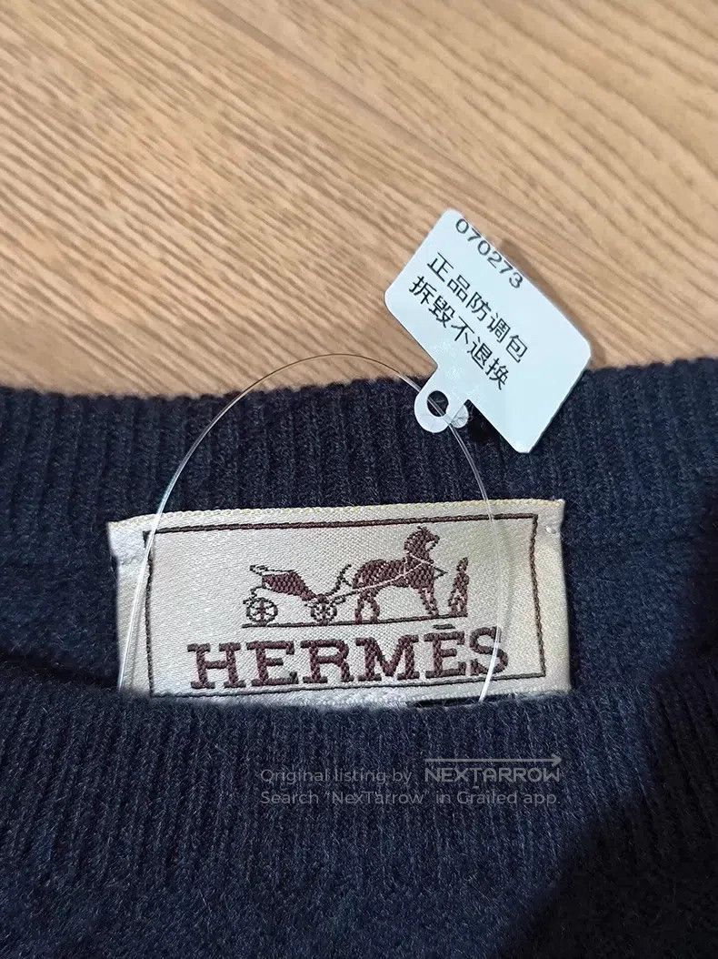Hermes Hermes Geometric logo, cashmere knitted long-sleeved pullo Size US XS / EU 42 / 0 - 4 Thumbnail