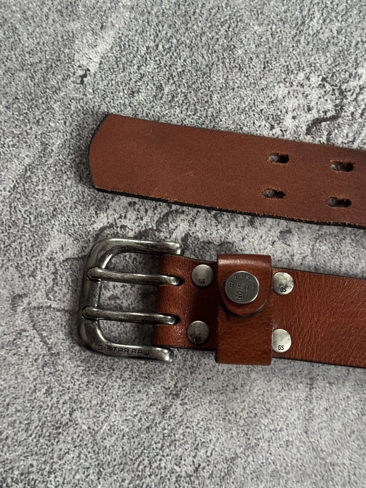 G-Star G star raw brown leather casual belt biker punk y2k Size ONE SIZE - 4 Thumbnail