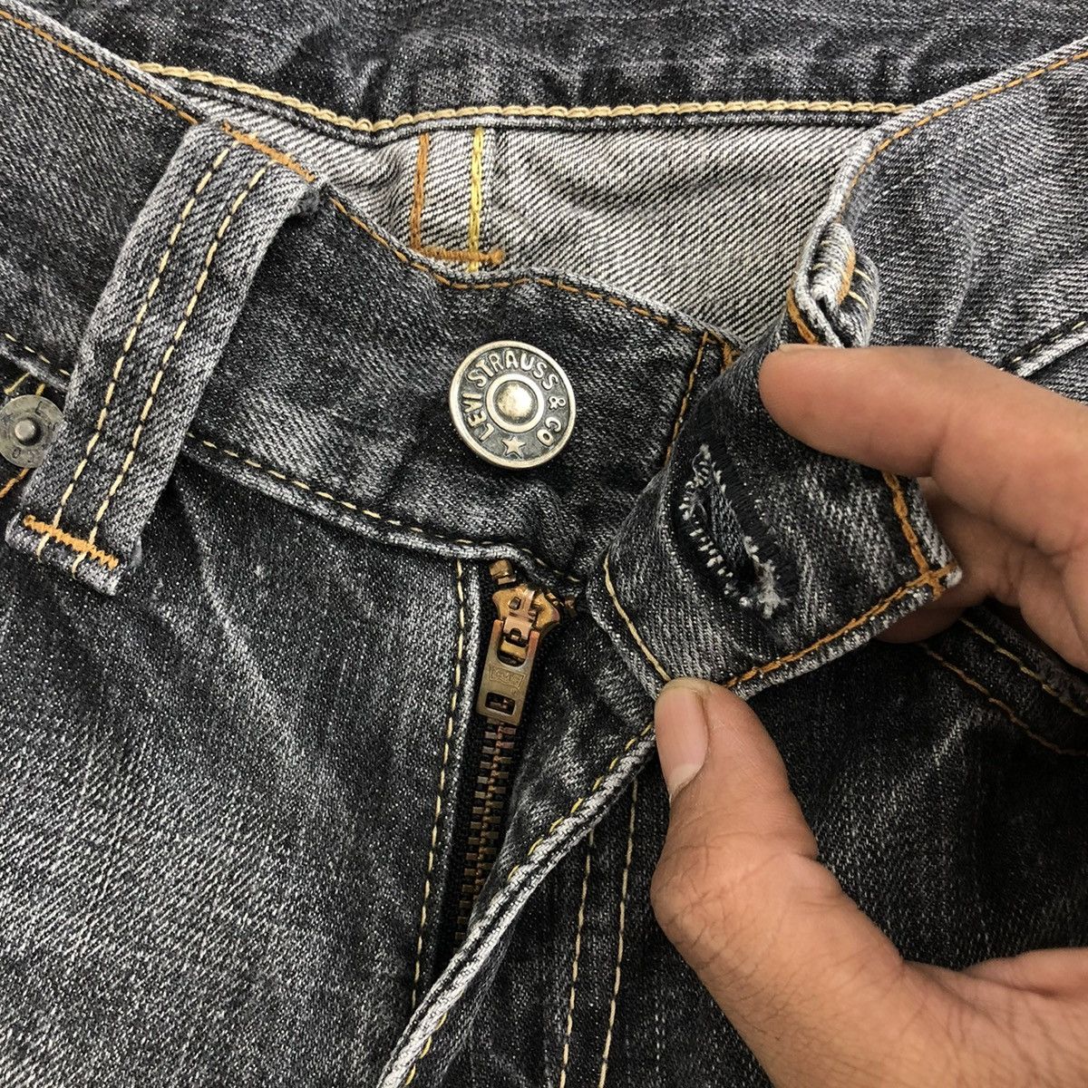 If Six Was Nine × Le Grande Bleu (L.G.B.) × Levi's Crazy Flare Jeans Levis 507 Multi Pocket Y2K Faded Pants Size US 32 / EU 48 - 7 Thumbnail